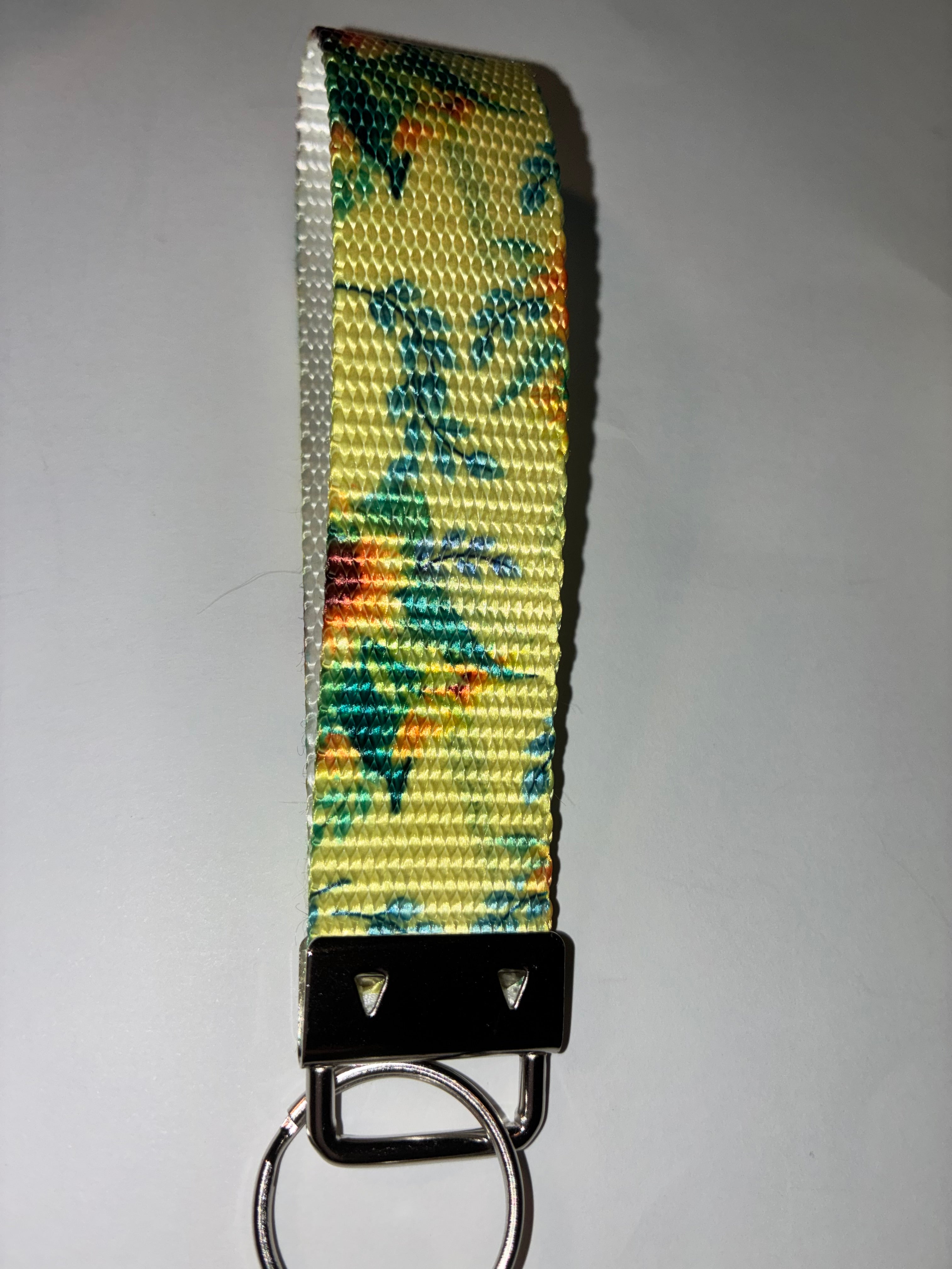 Yellow Sunflower Wristlet Keychain