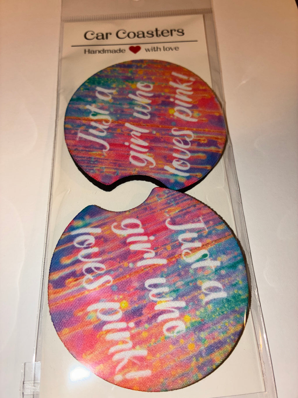Girl who loves pink car coasters