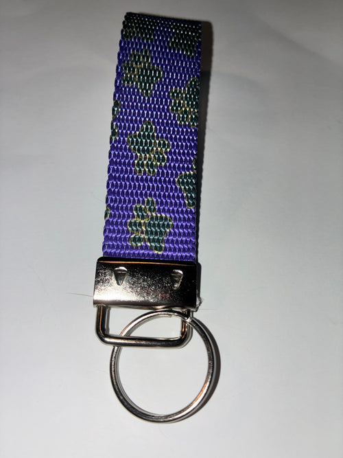 Blue Paw Print Wristlet Keychain