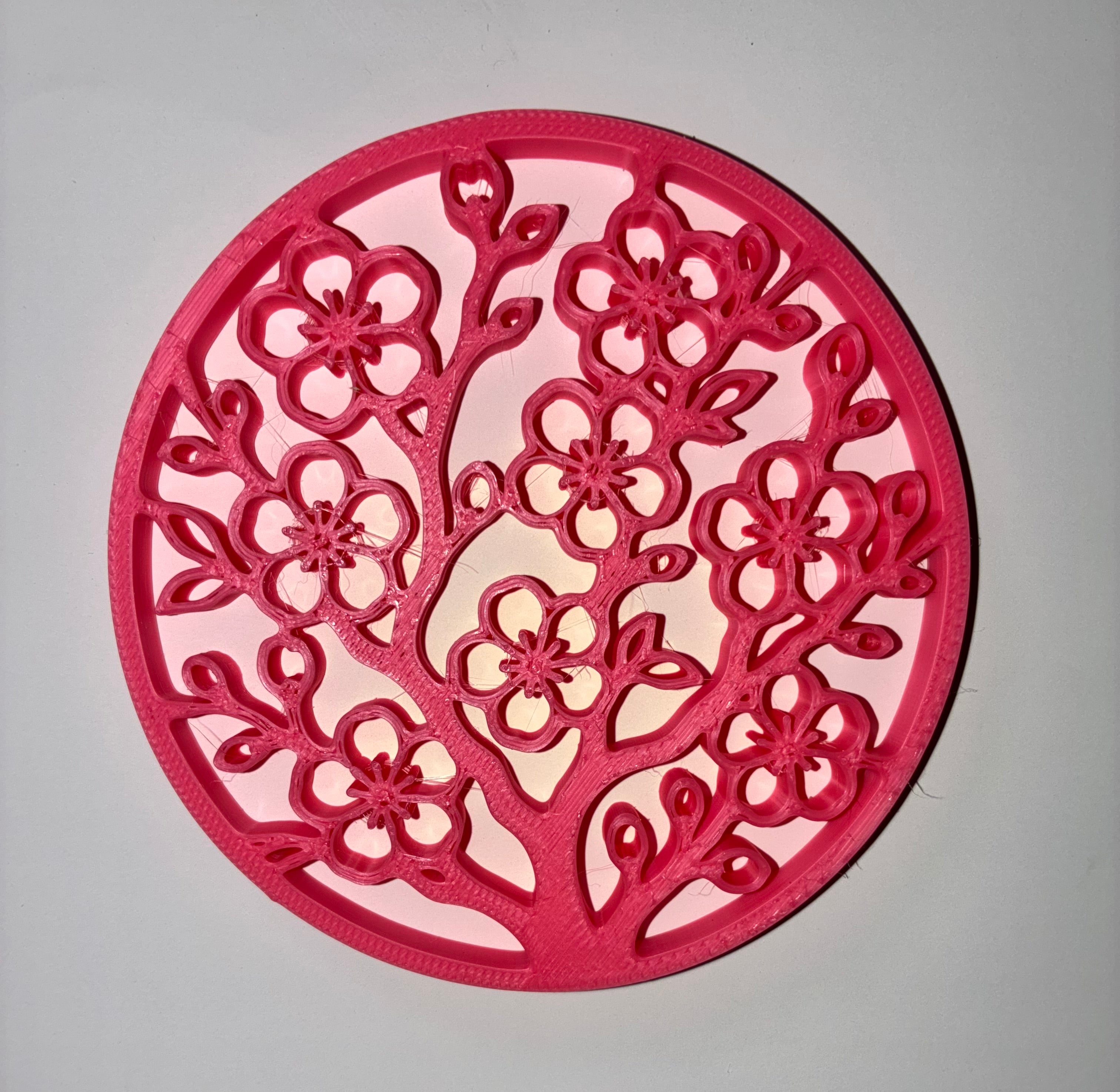 3-D Printed Floral Tree Coaster ￼