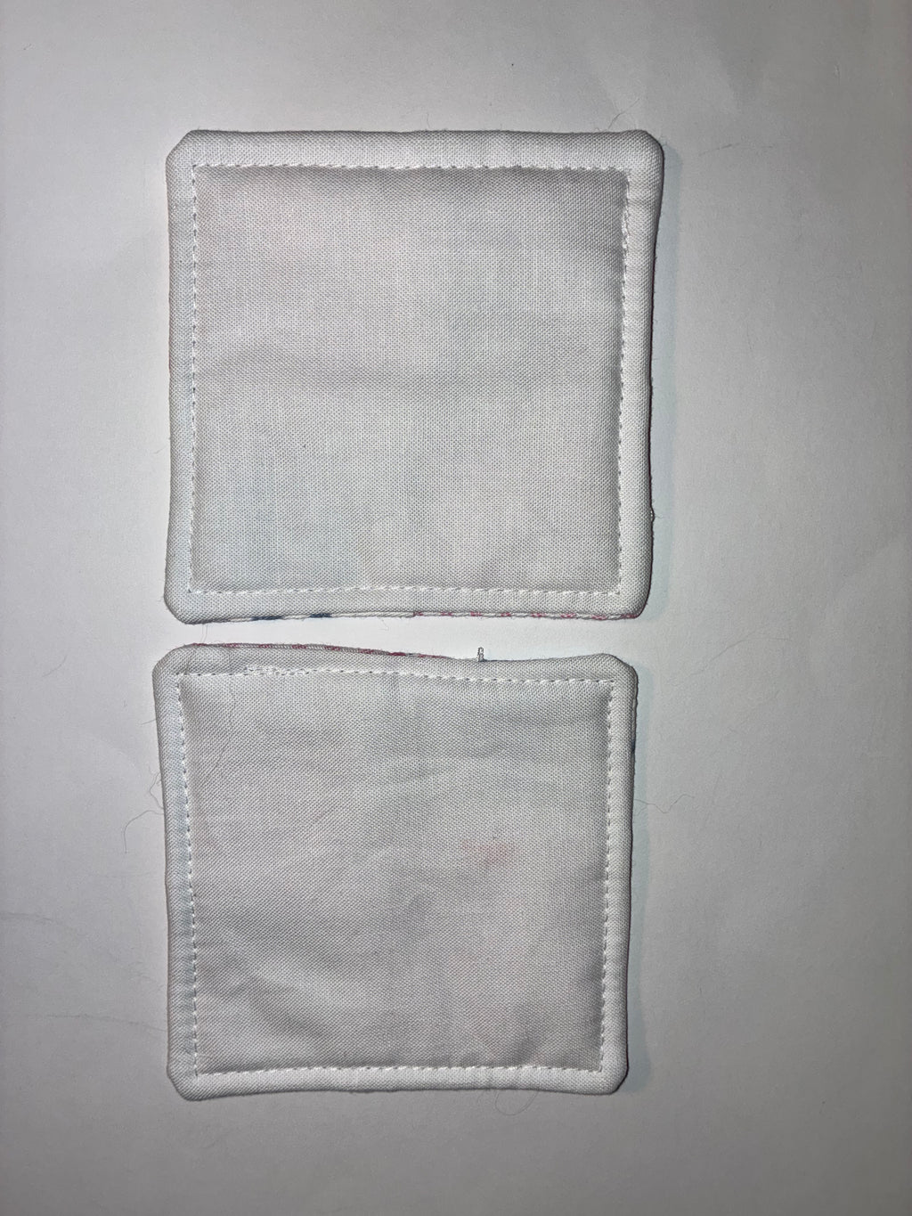Pink Plaid and Blue Flower Quilted Coaster Set - 2 Pack