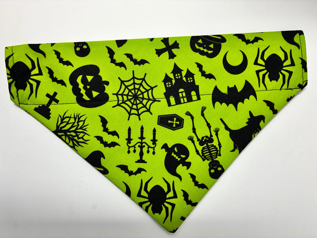 Green Halloween Pet Bandana - Size Medium
