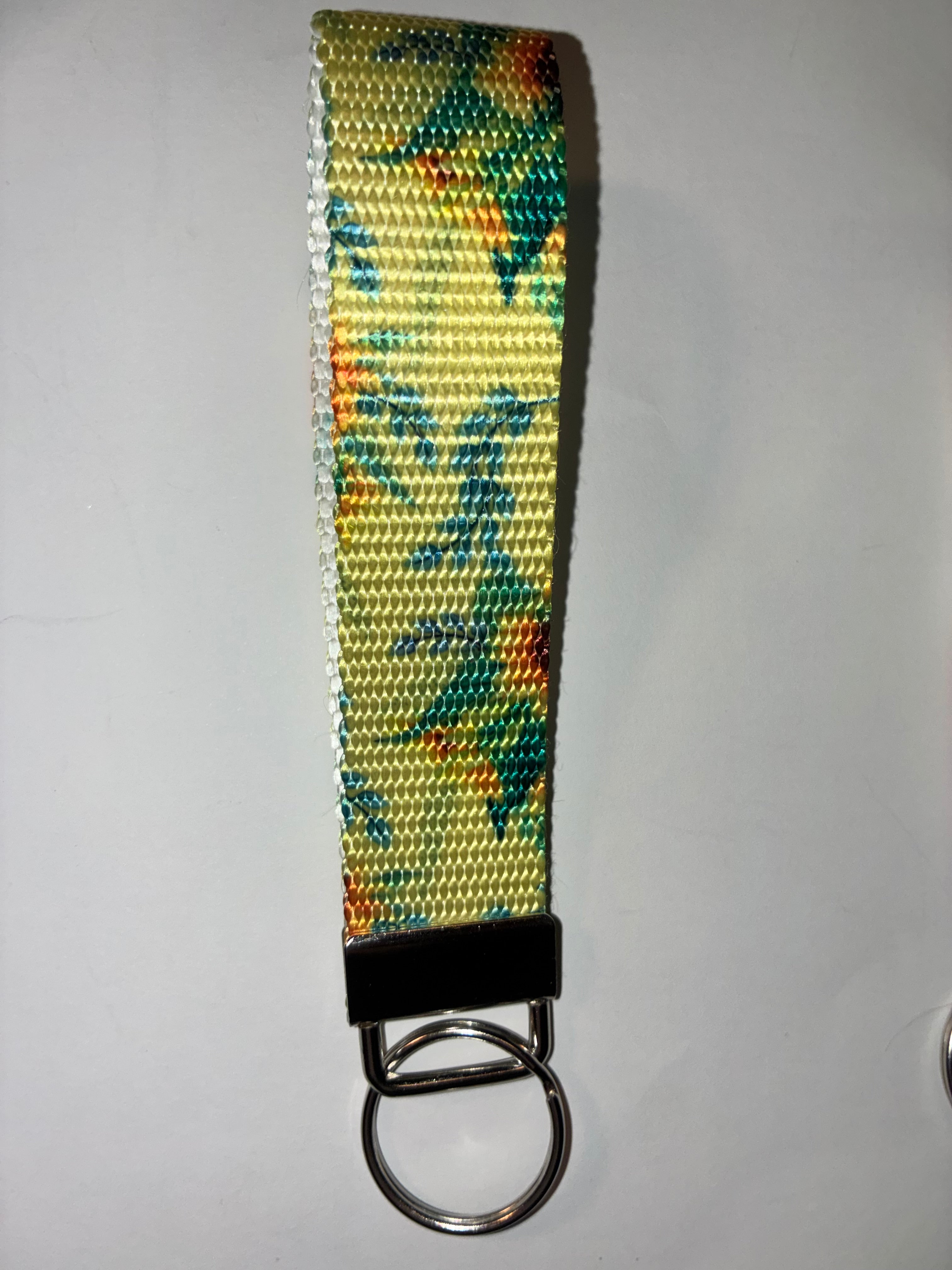 Yellow Sunflower Wristlet Keychain