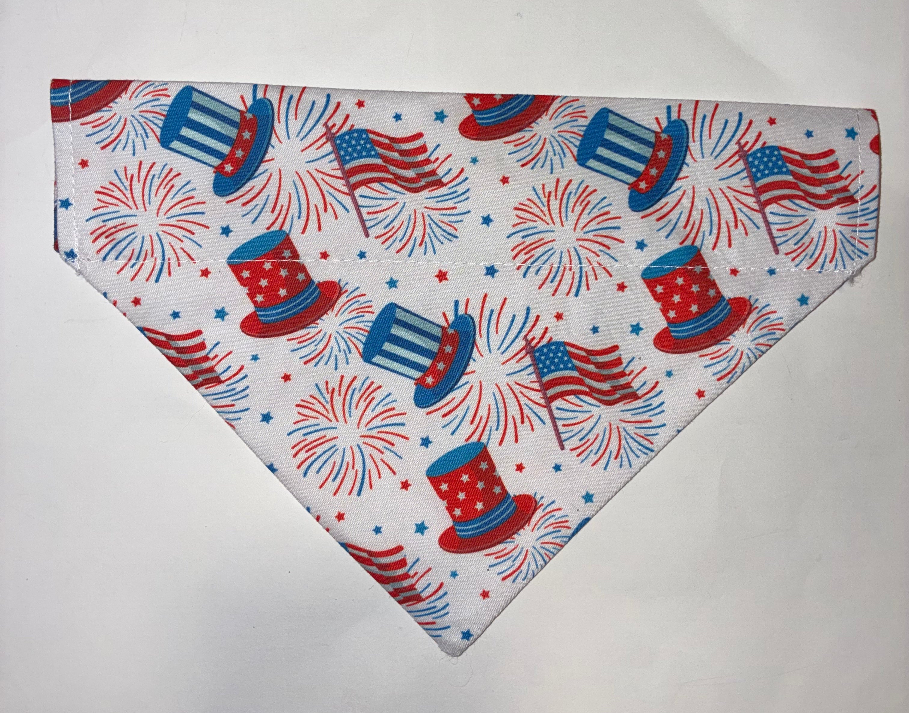 Top Hat and Firework Pet Bandana - Size Medium
