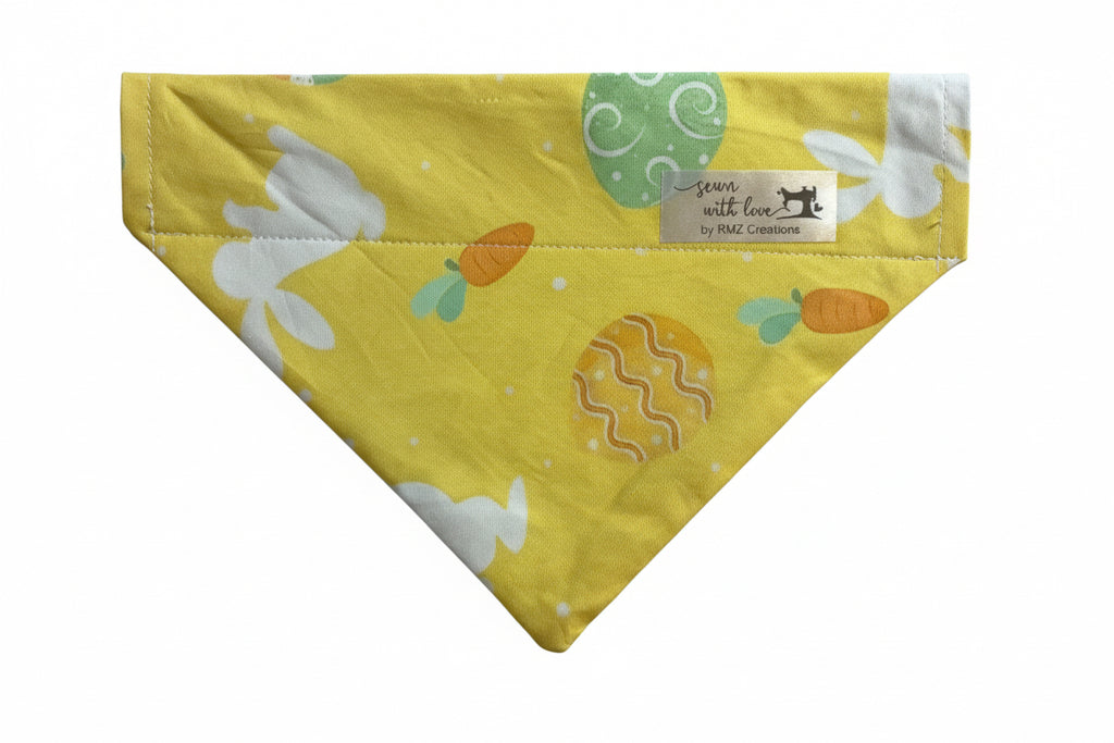 Yellow Easter Bunny Pet Bandana- Size Medium