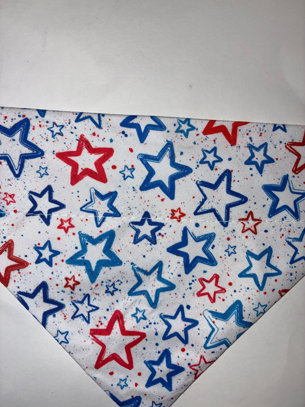 White Background with Stars Pet Bandana - Size Medium