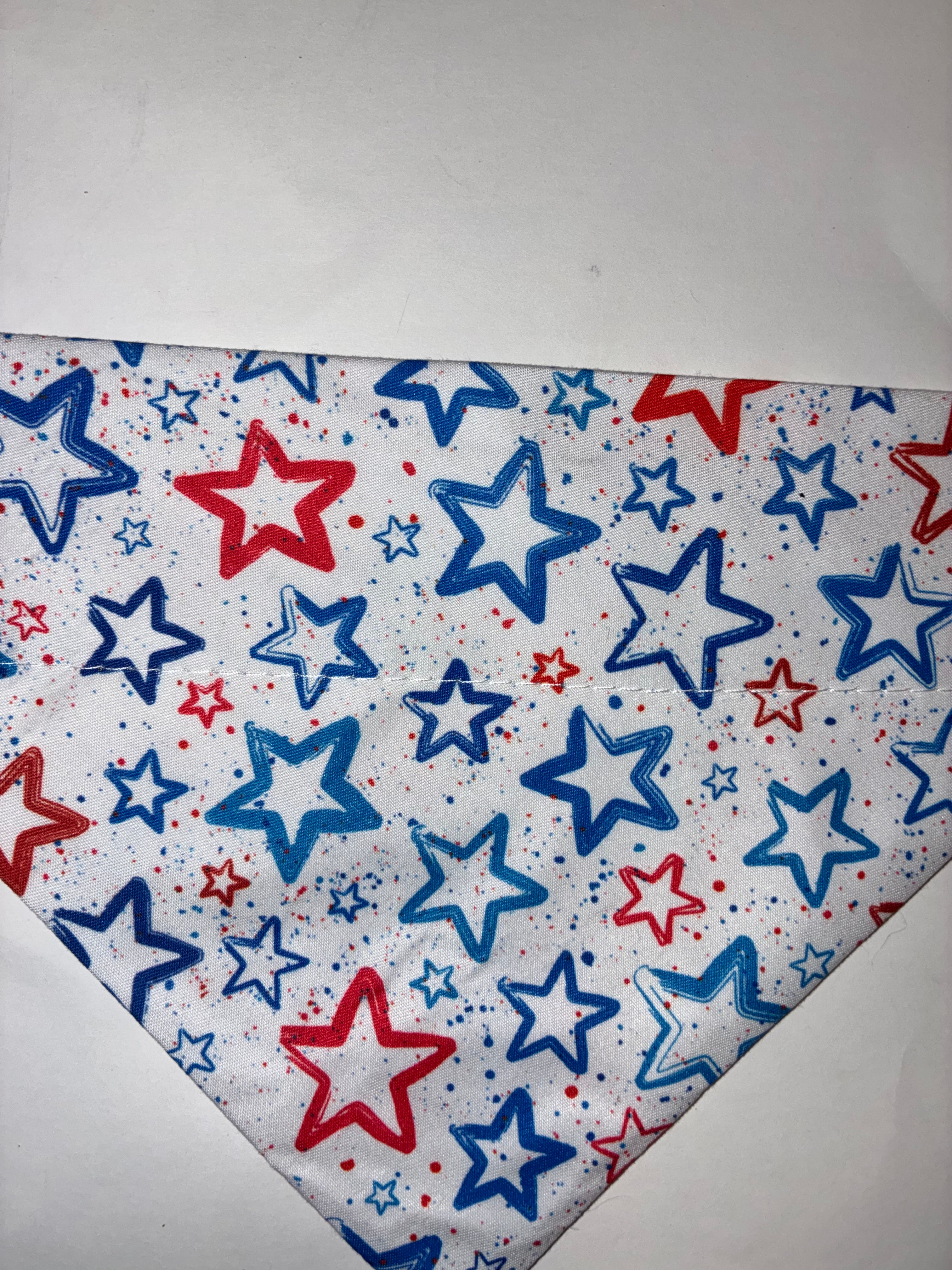 White Background with Stars Pet Bandana - Size Medium
