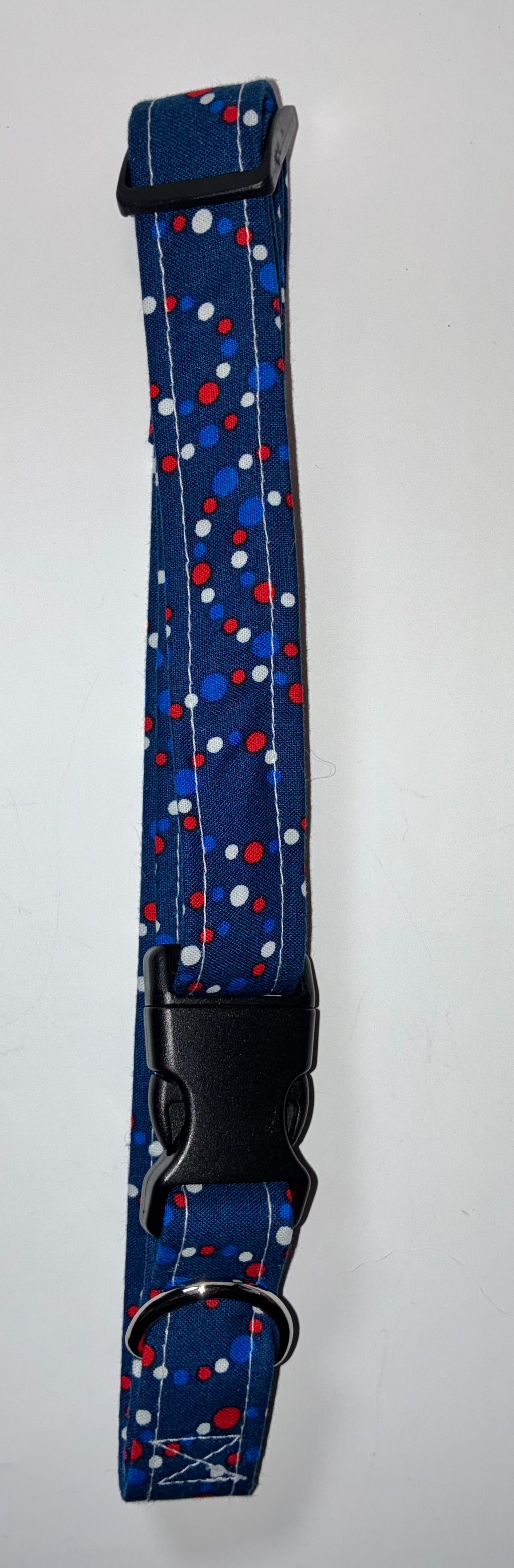 Red, White and Blue Polkadot Large Pet Collar
