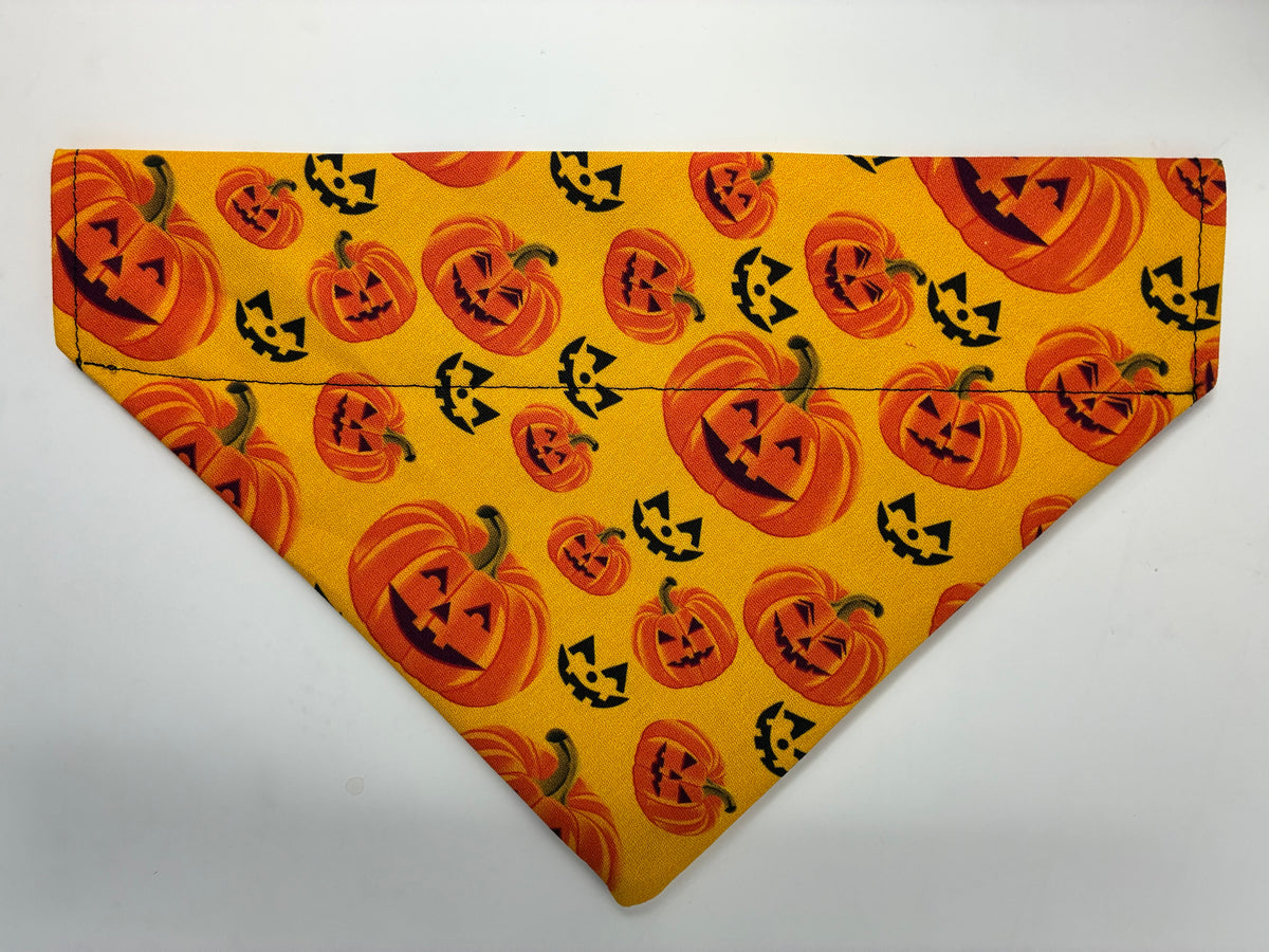 Yellow Pumpkin Pet Bandana - Size Medium