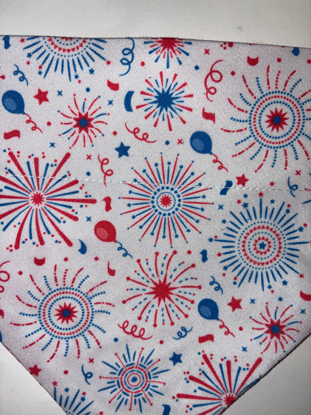 White Firework/Balloon Pet Bandana - Size Medium