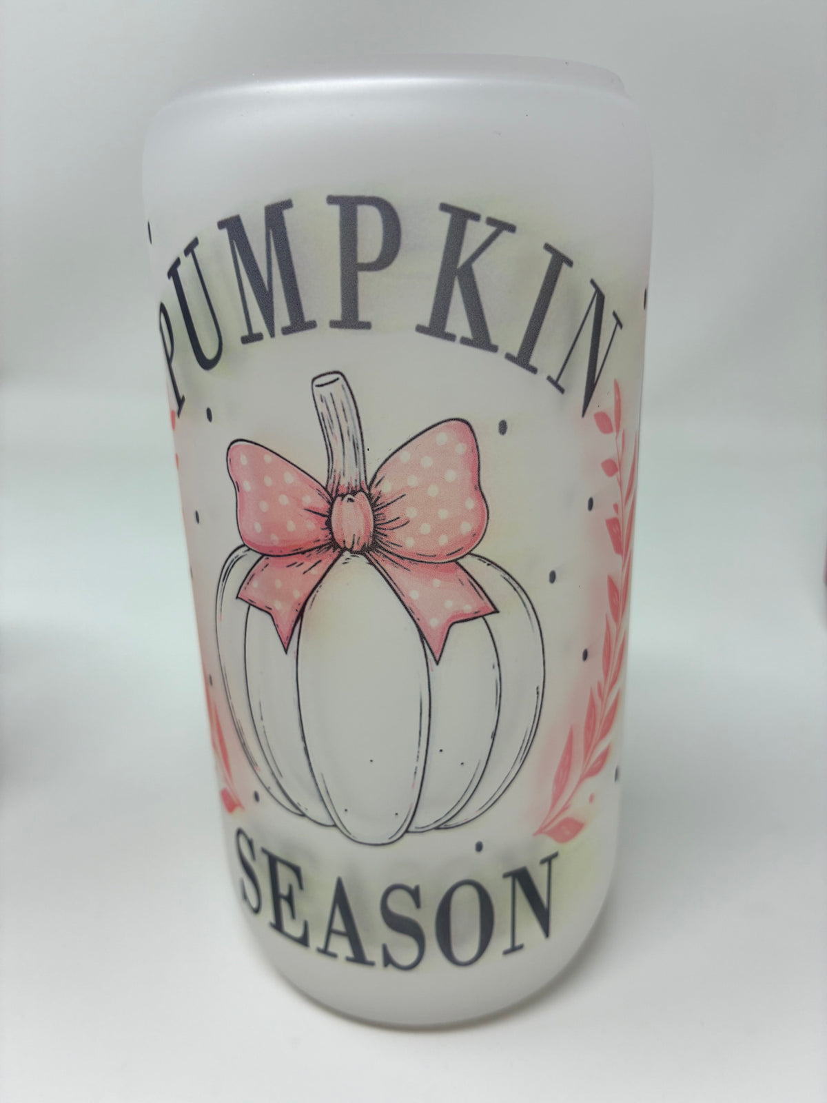 Halloween Glass Cups with Bamboo Lid and Straw