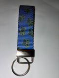Blue Paw Print Wristlet Keychain