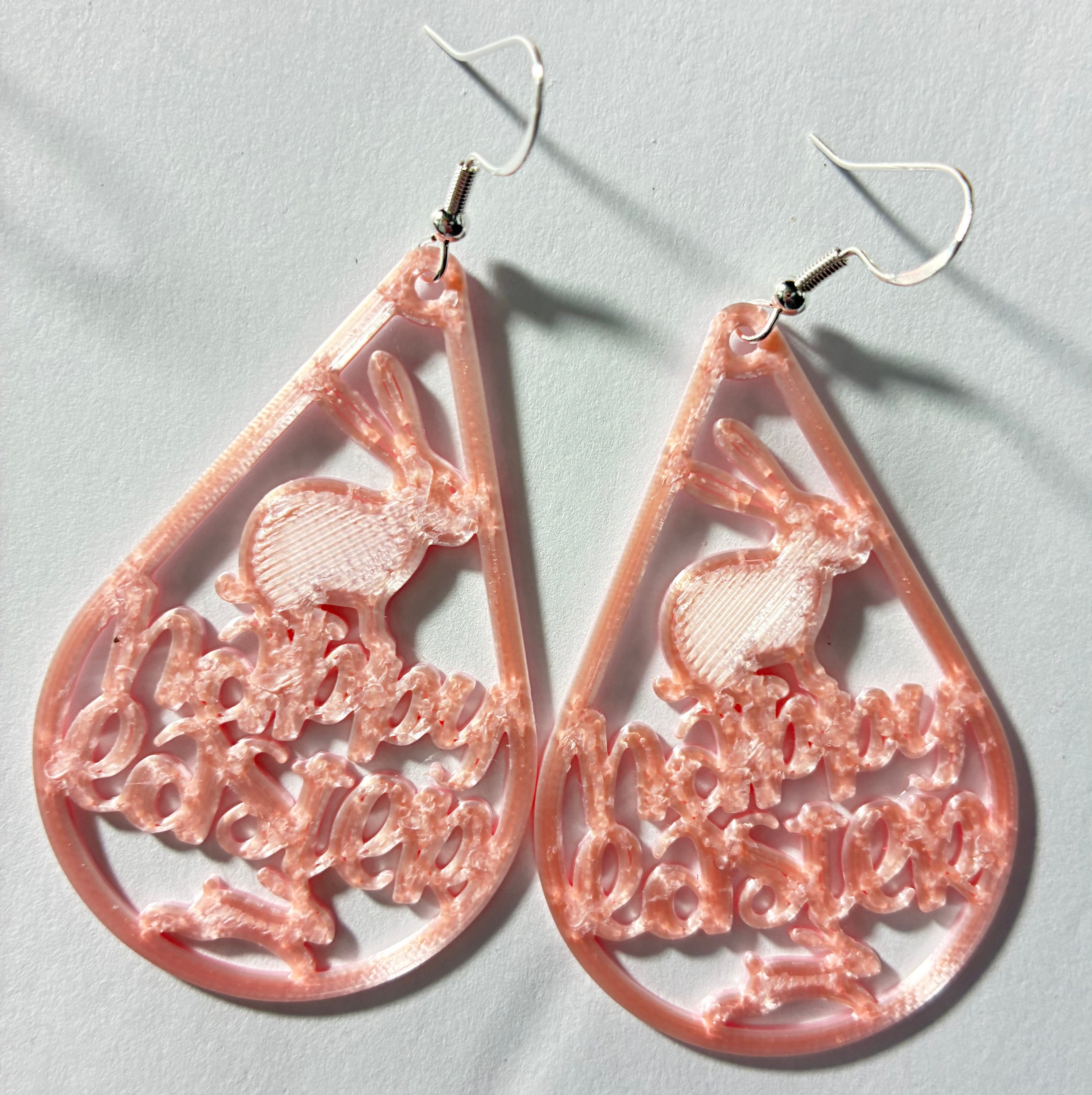 Easter Earrings 🐰 - Happy Easter Bunny Silk