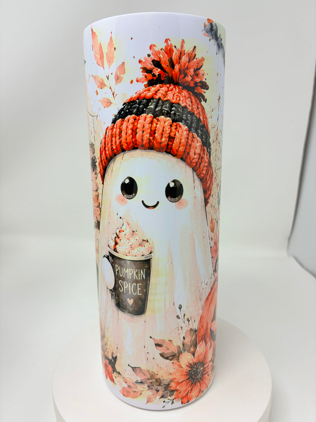 Pumpkin Spice Ghost 20 Oz Tumbler With Lid And Straw