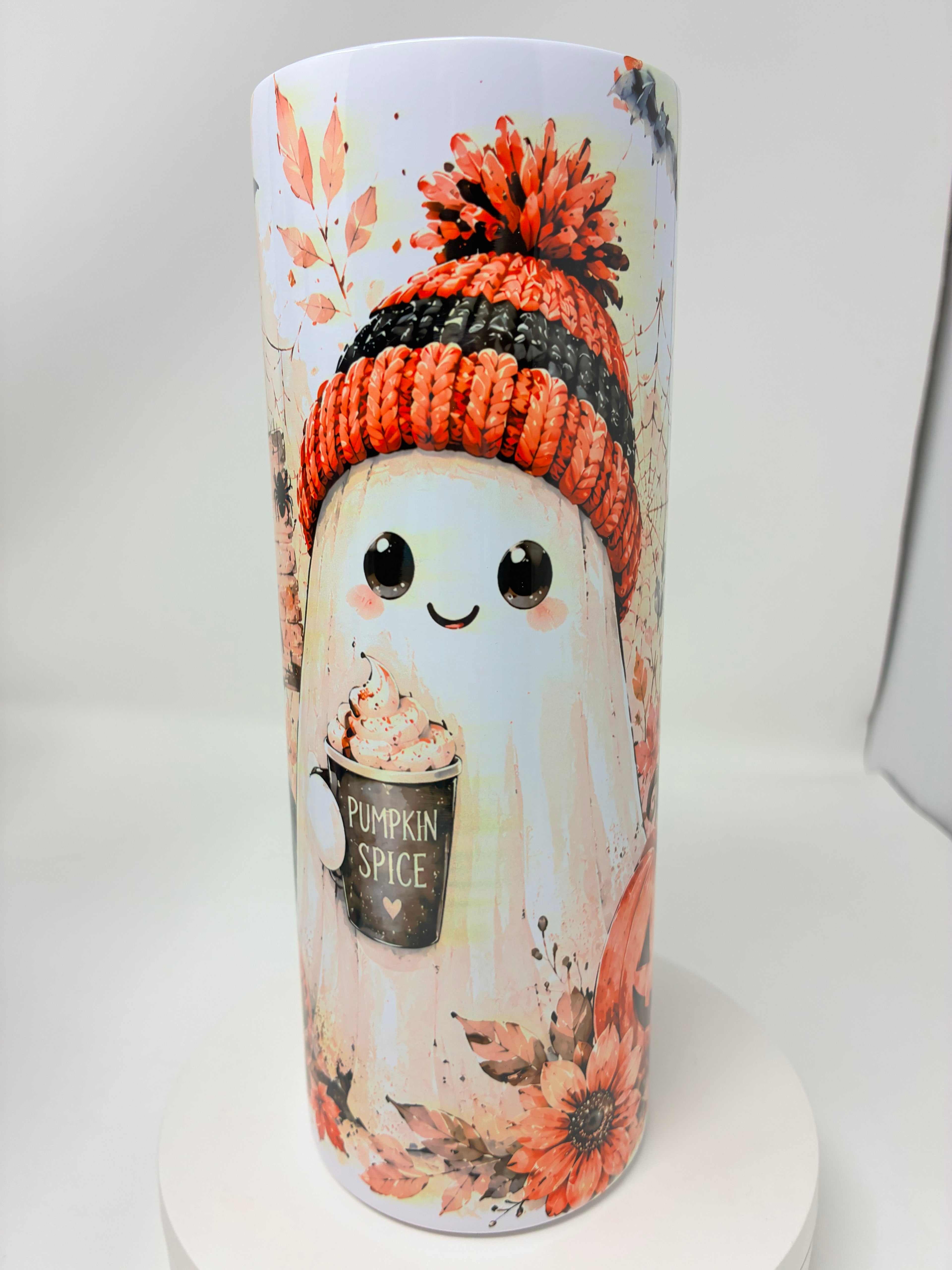 Pumpkin Spice Ghost 20 Oz Tumbler With Lid And Straw