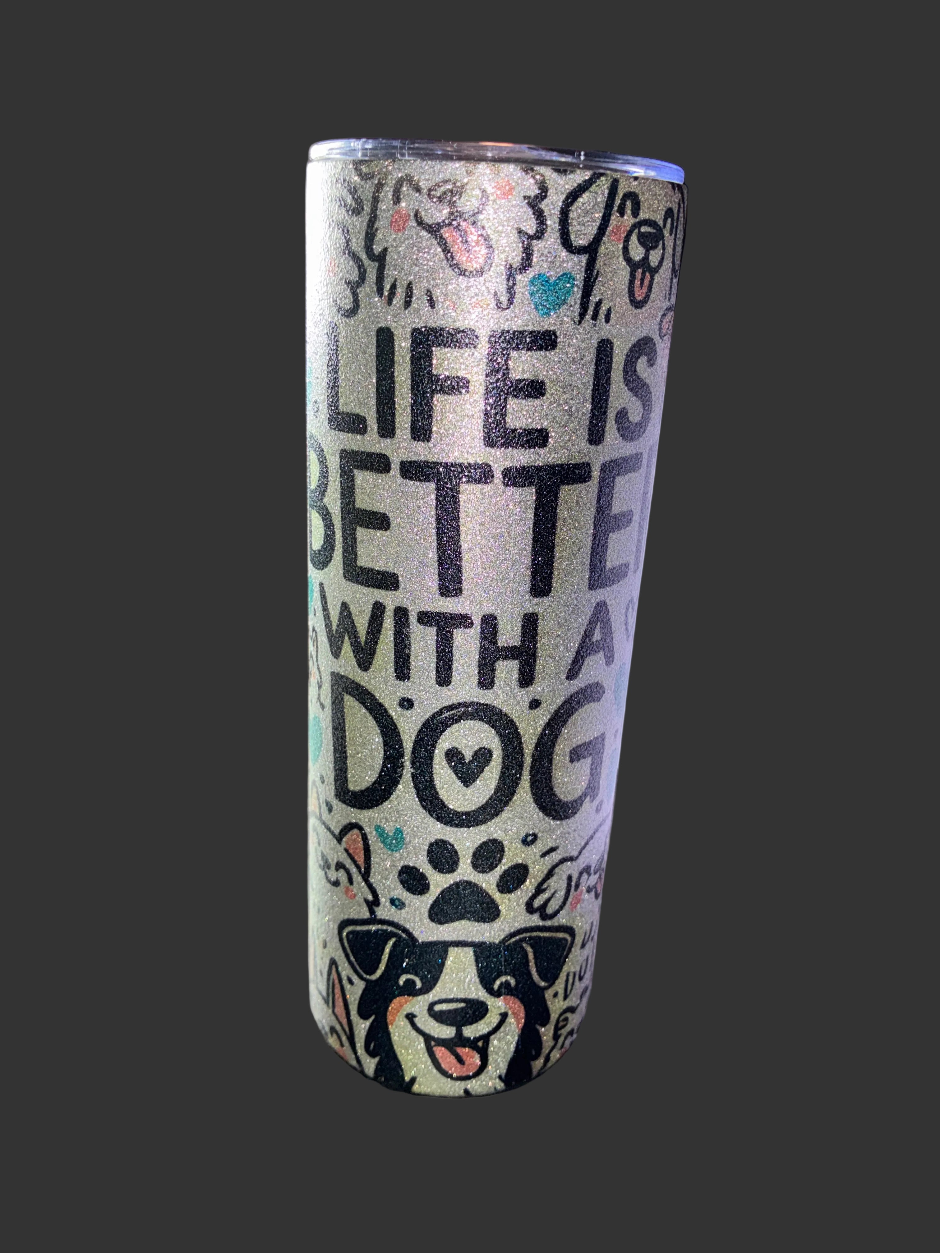 Dog Glitter Tumbler