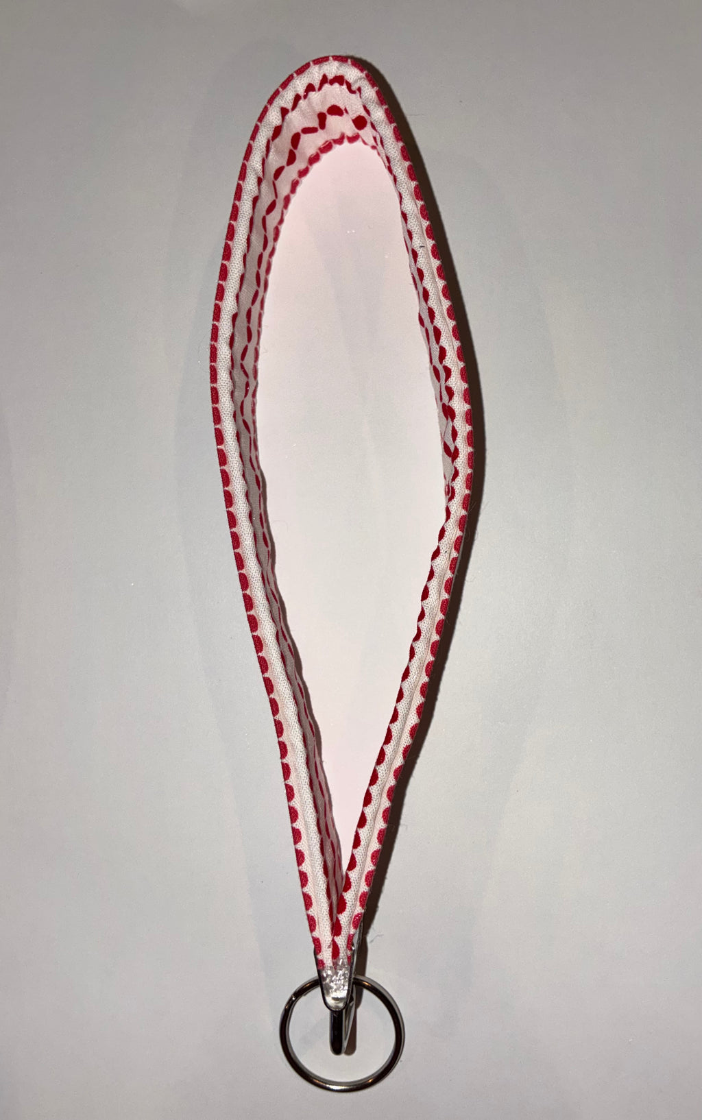 Red and white polkadot wristlet keychain #2