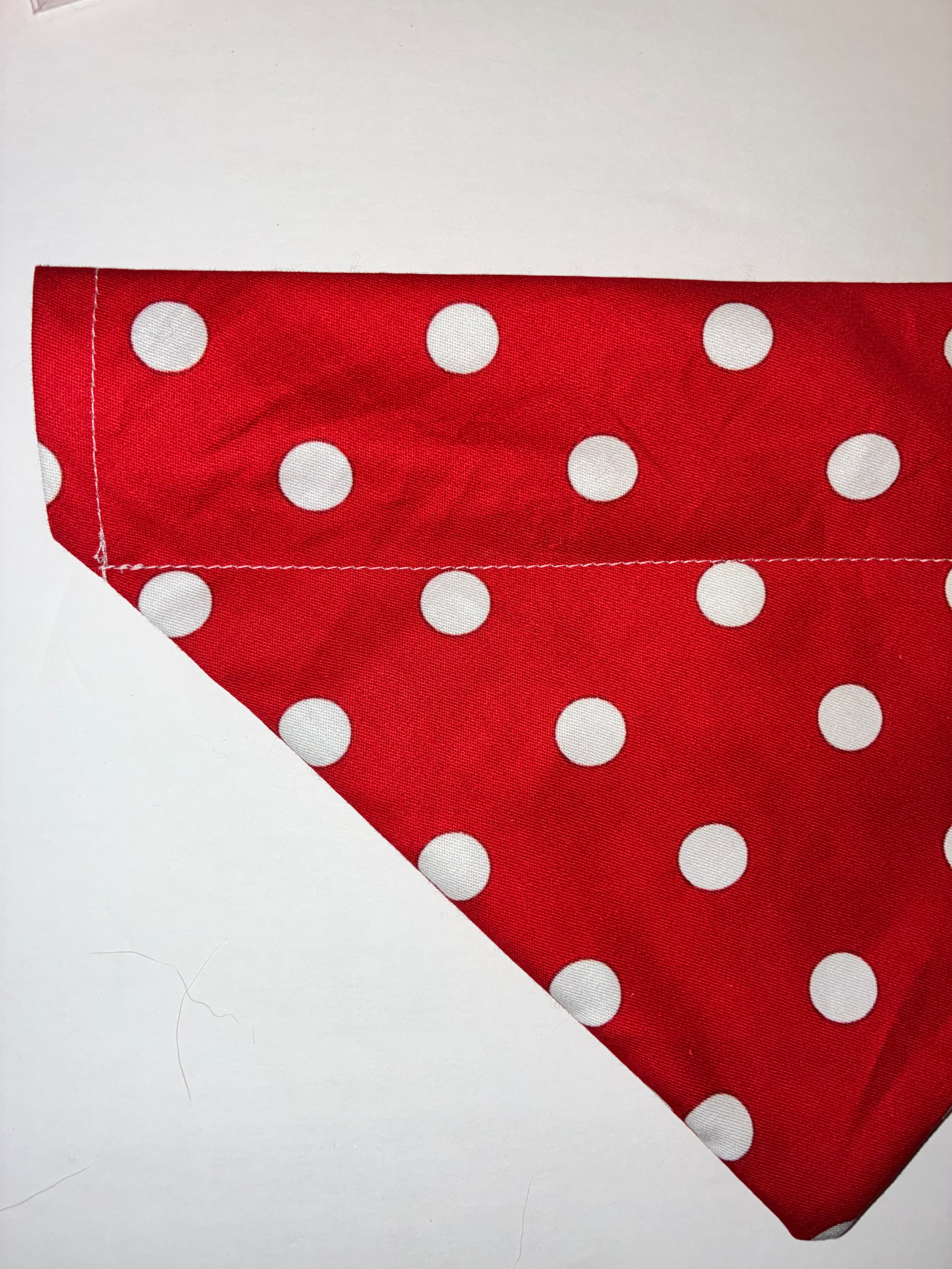 Red Polkadot Pet Bandana￼