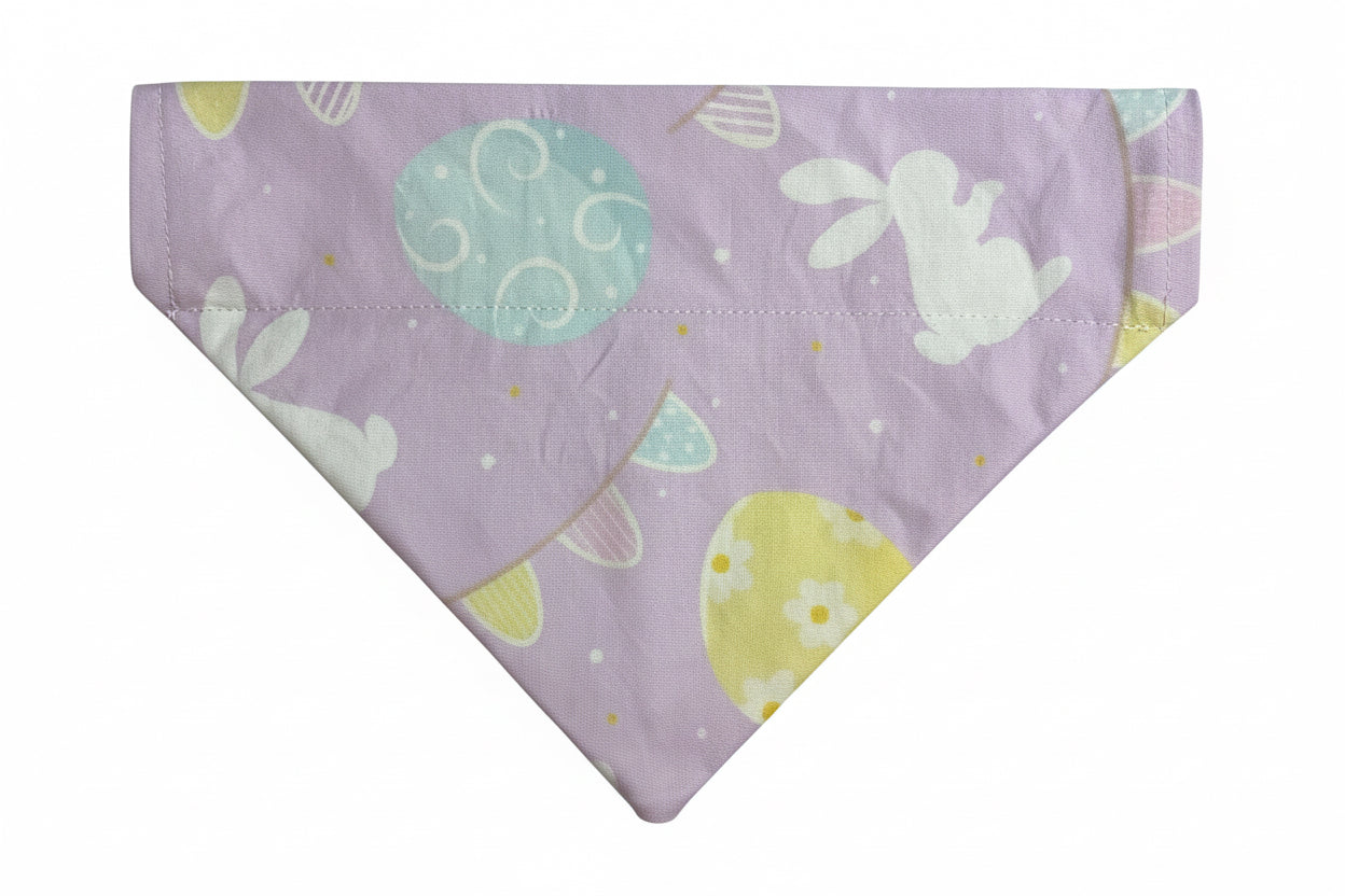 Purple Easter Bunny Pet Bandana - Size Medium