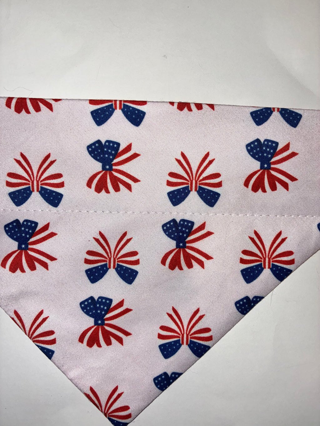 Patriotic Bow Pet Bandana - Size Medium