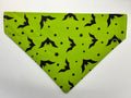 Green Bats Pet Bandana - Size Medium
