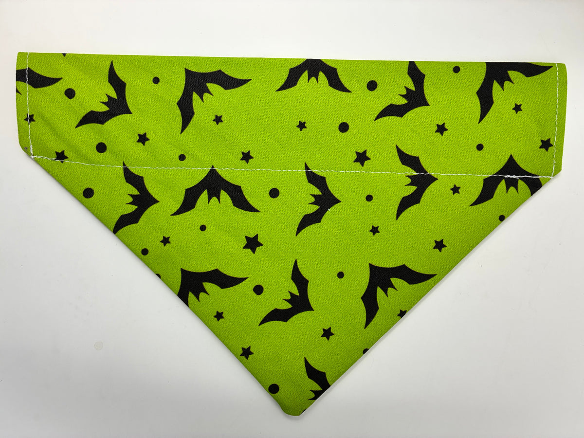 Green Bats Pet Bandana - Size Medium