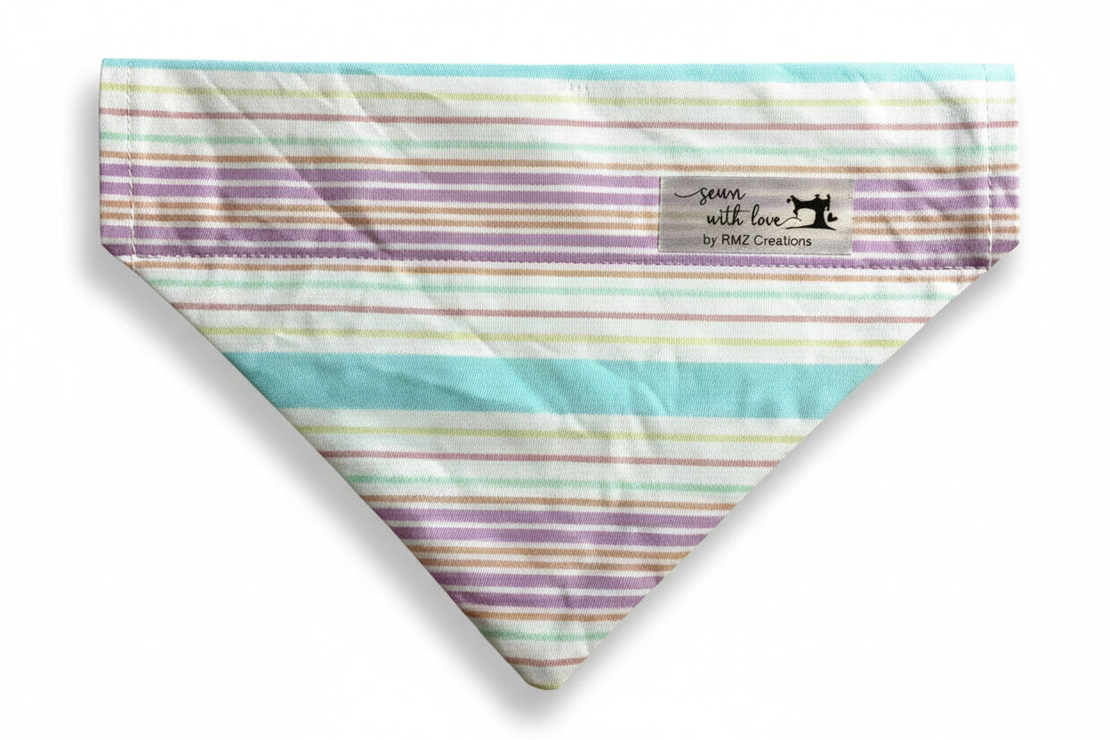 Striped Easter Pet Bandana- Size Medium