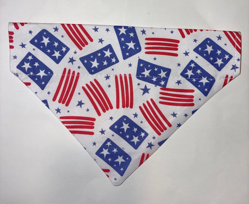 White Background with Flags Pet Bandana - Size Medium