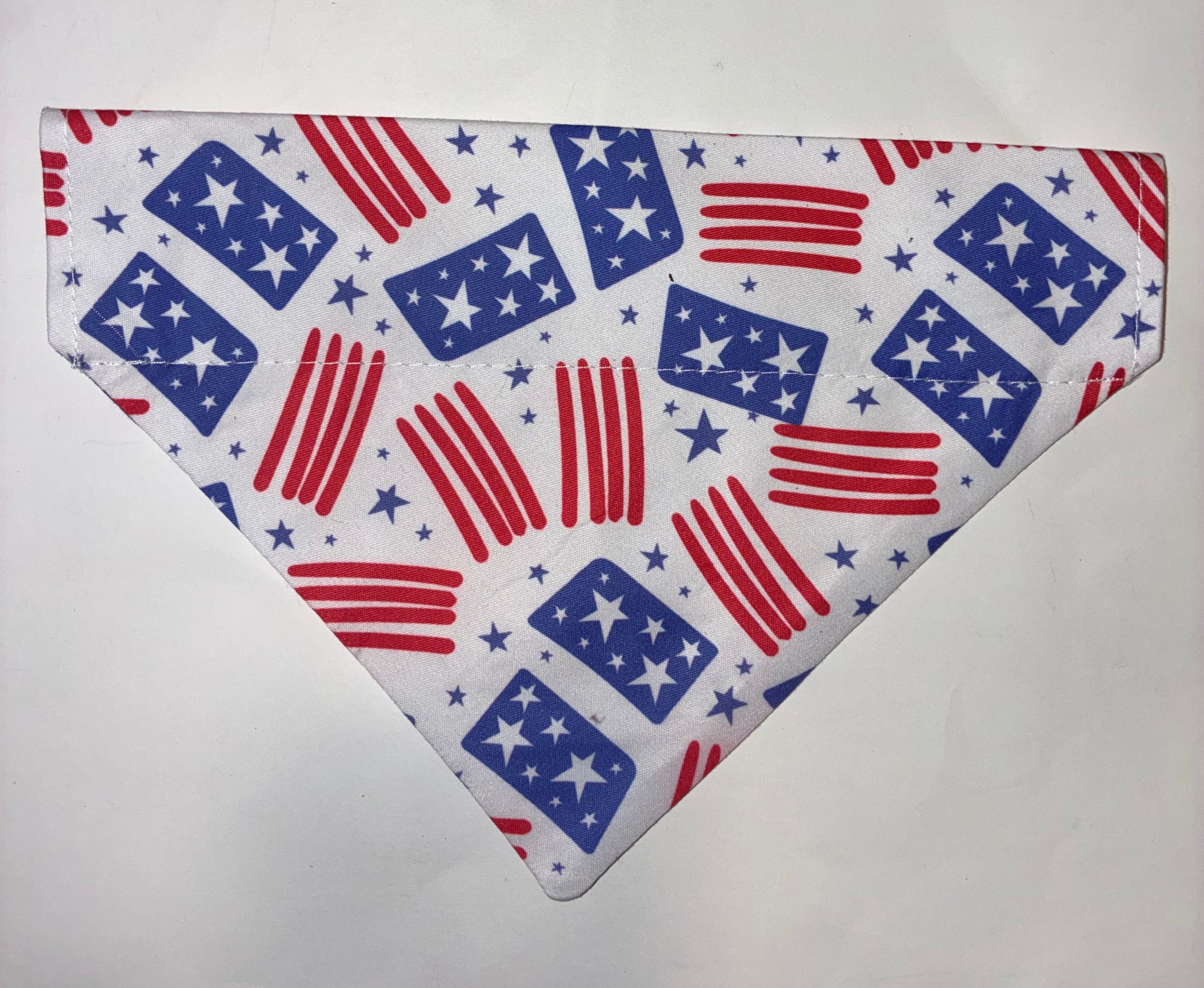 White Background with Flags Pet Bandana - Size Medium