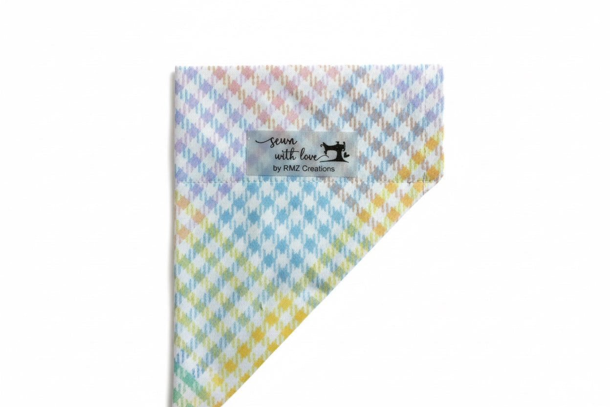 Plaid Easter Pet Bandana - Size Medium