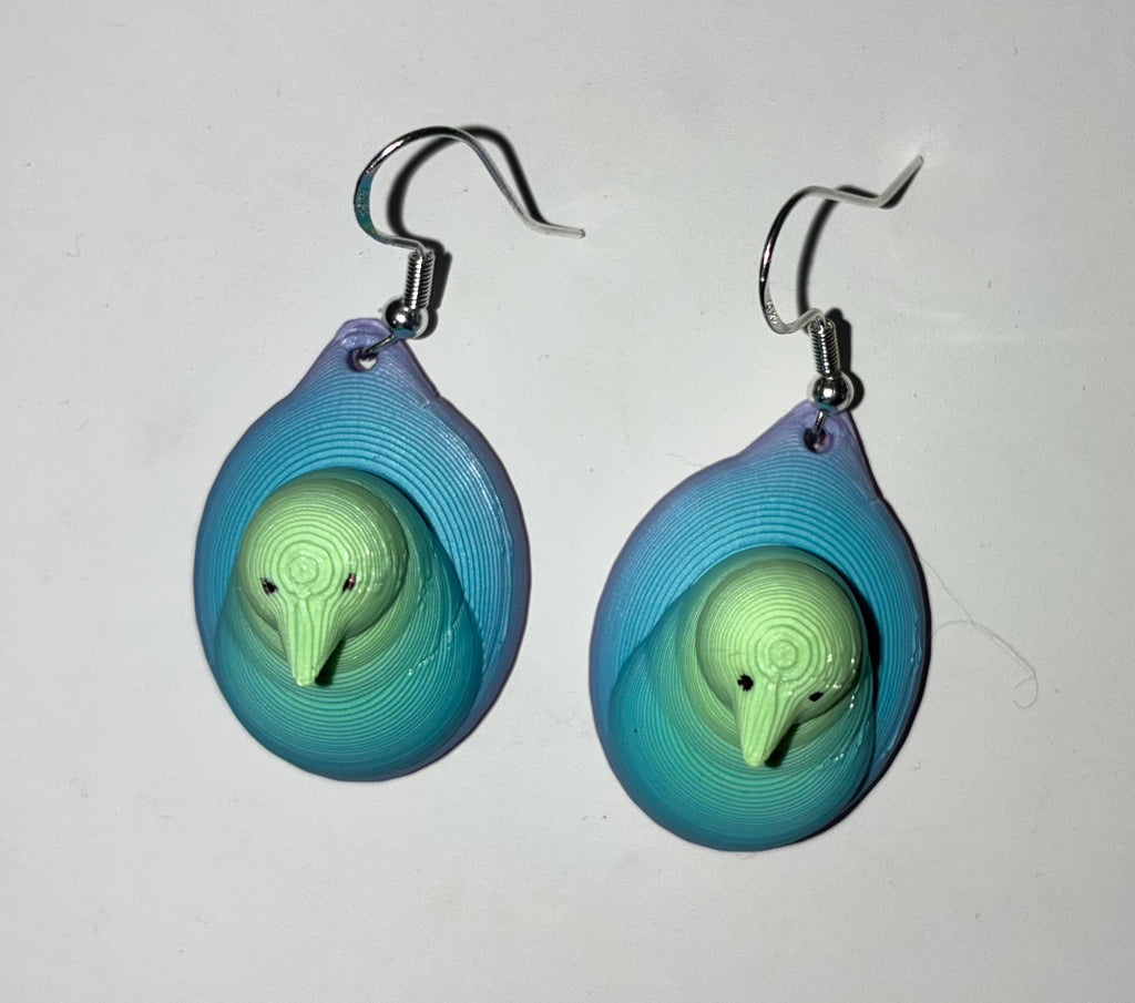 Peep multicolor earrings! 💜💙💚