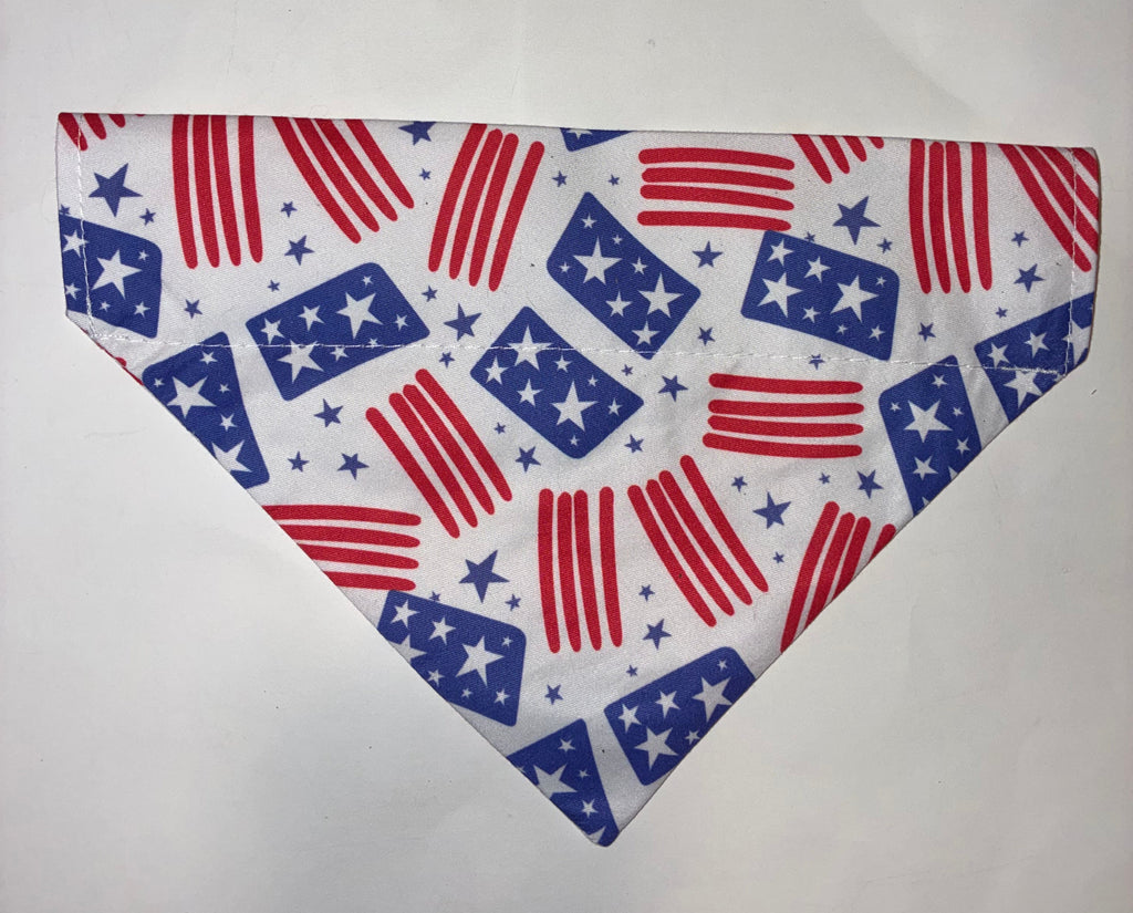 White Background with Flags Pet Bandana - Size Medium