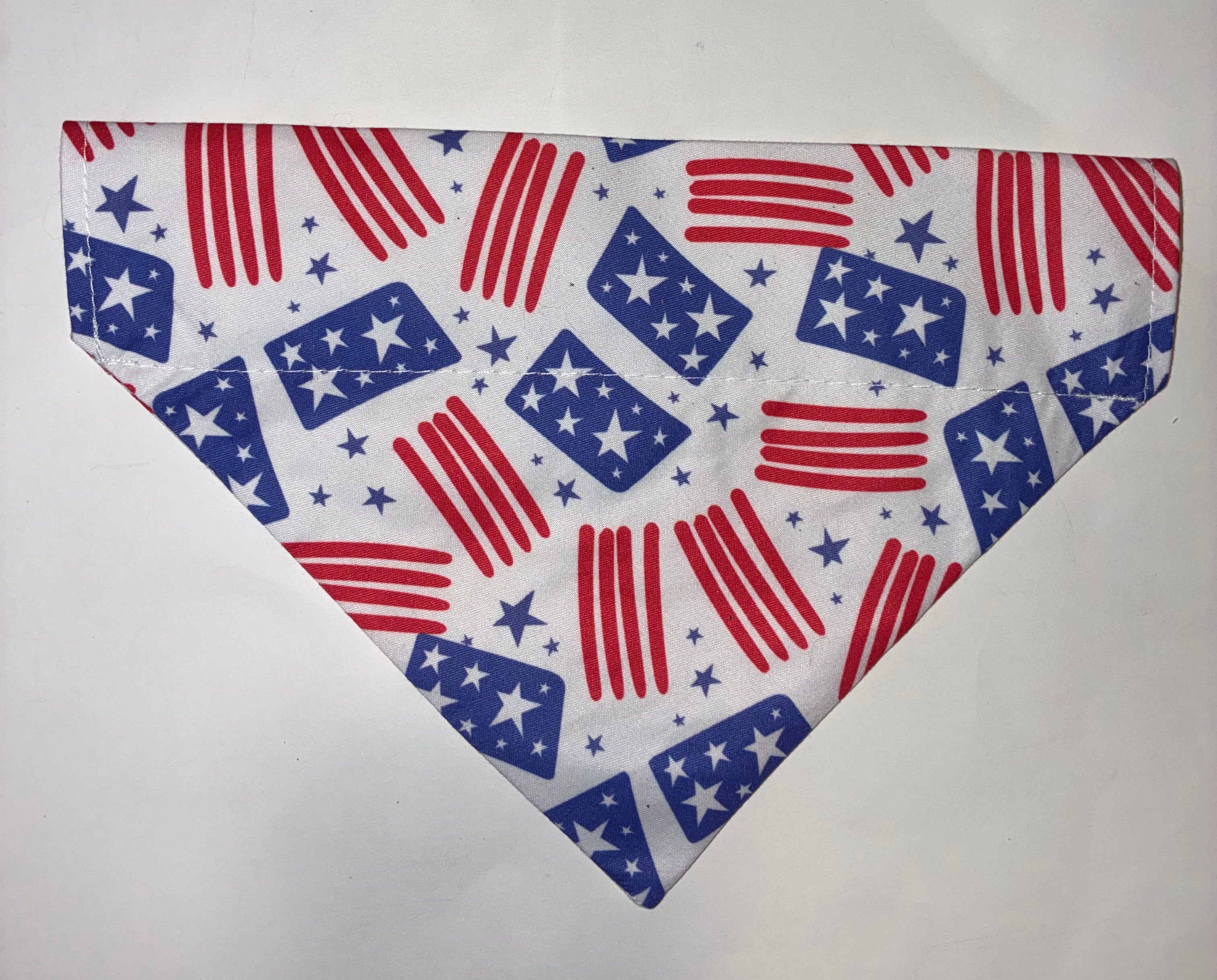 White Background with Flags Pet Bandana - Size Medium