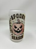 Halloween Glass Cups with Bamboo Lid and Straw