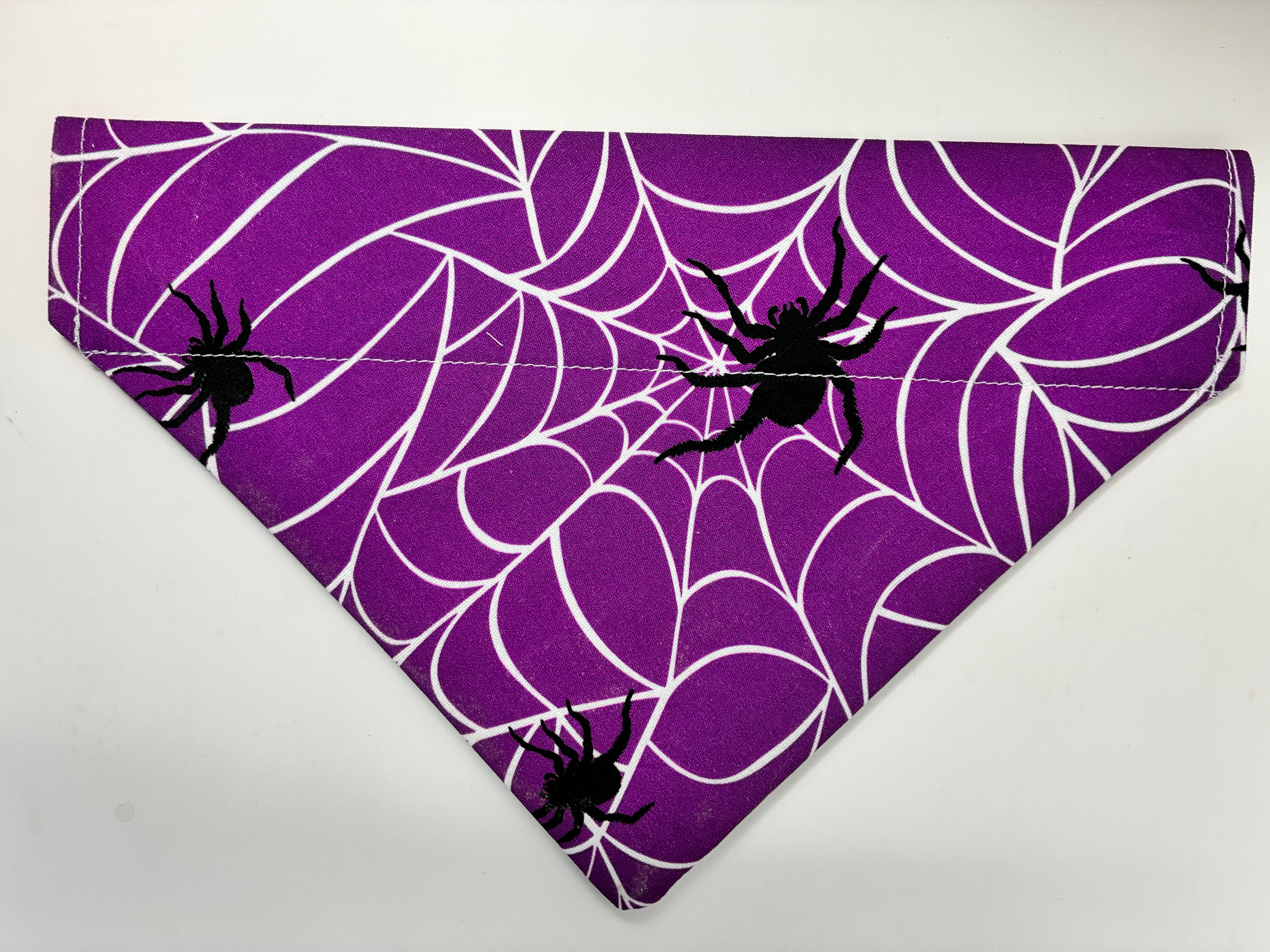 Purple Spider Pet Bandana - Size Medium