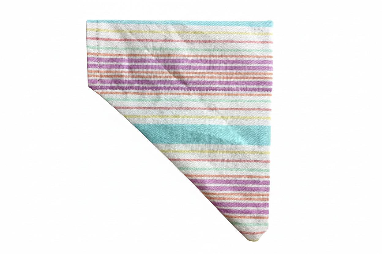 Striped Easter Pet Bandana- Size Medium