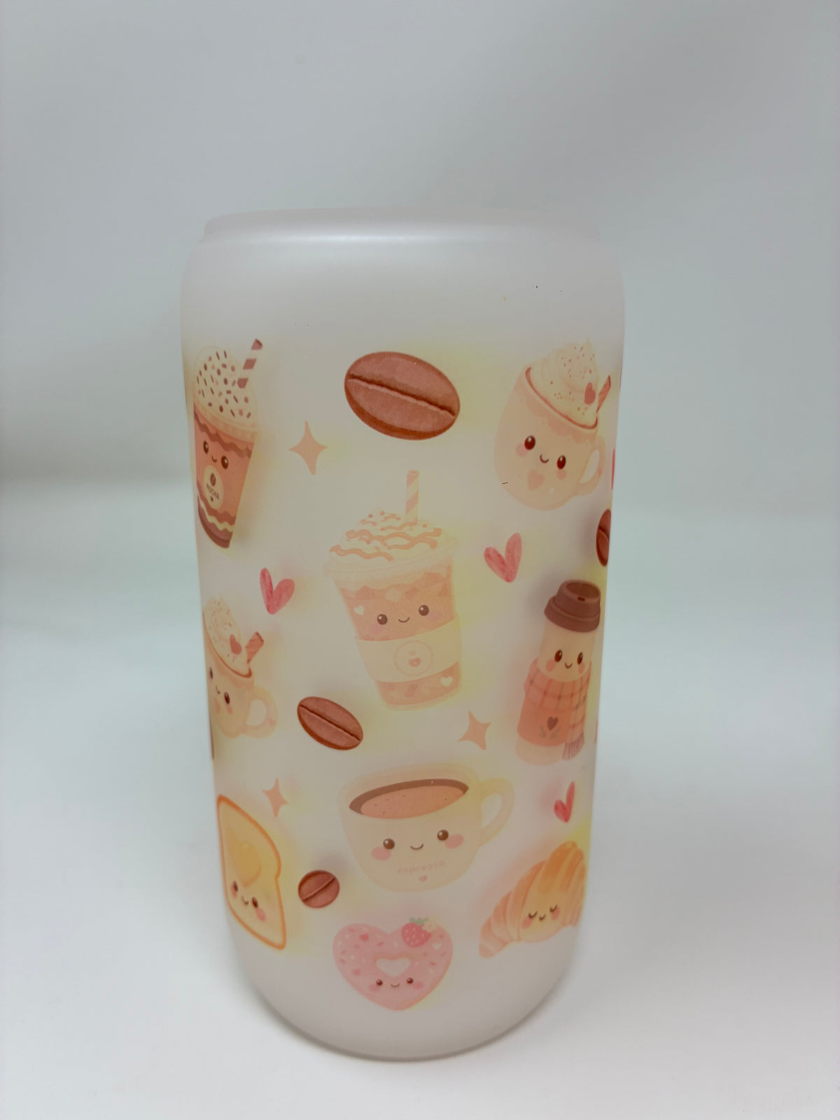 Variety Glass Cups with Bamboo Lid and Straw