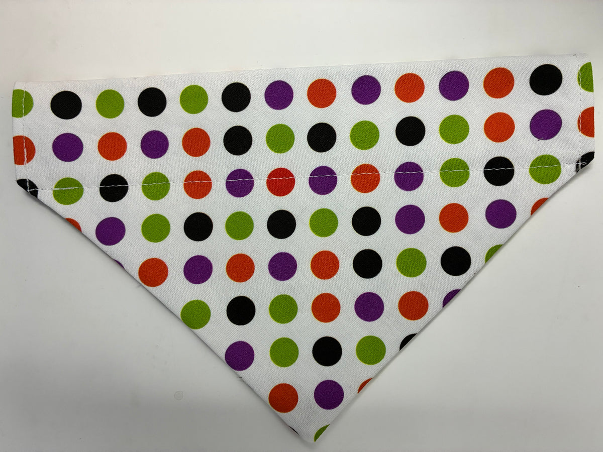 Halloween Polkadots Pet Bandana - Size Medium