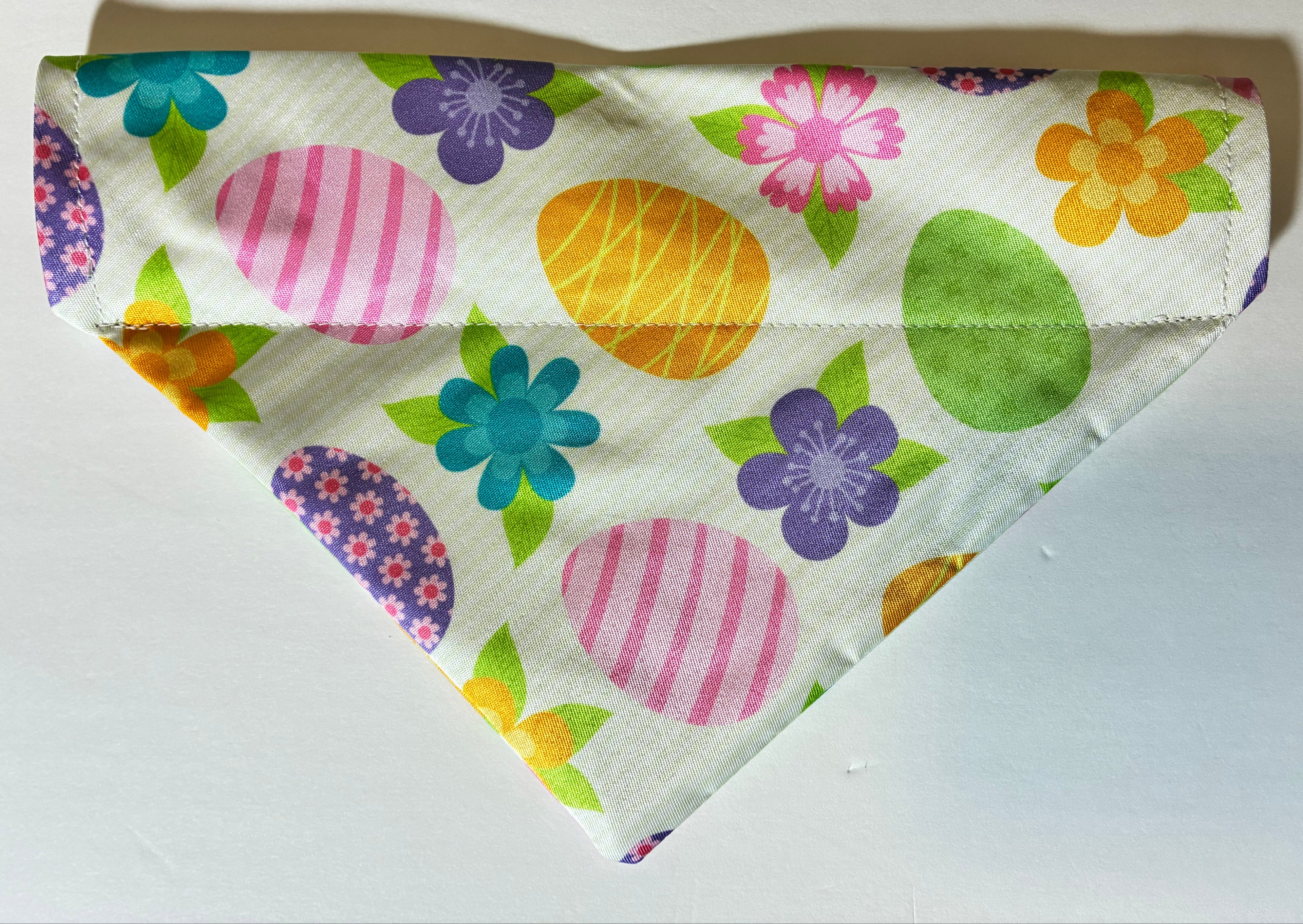 Floral Easter Egg Pet Bandana - Size Medium