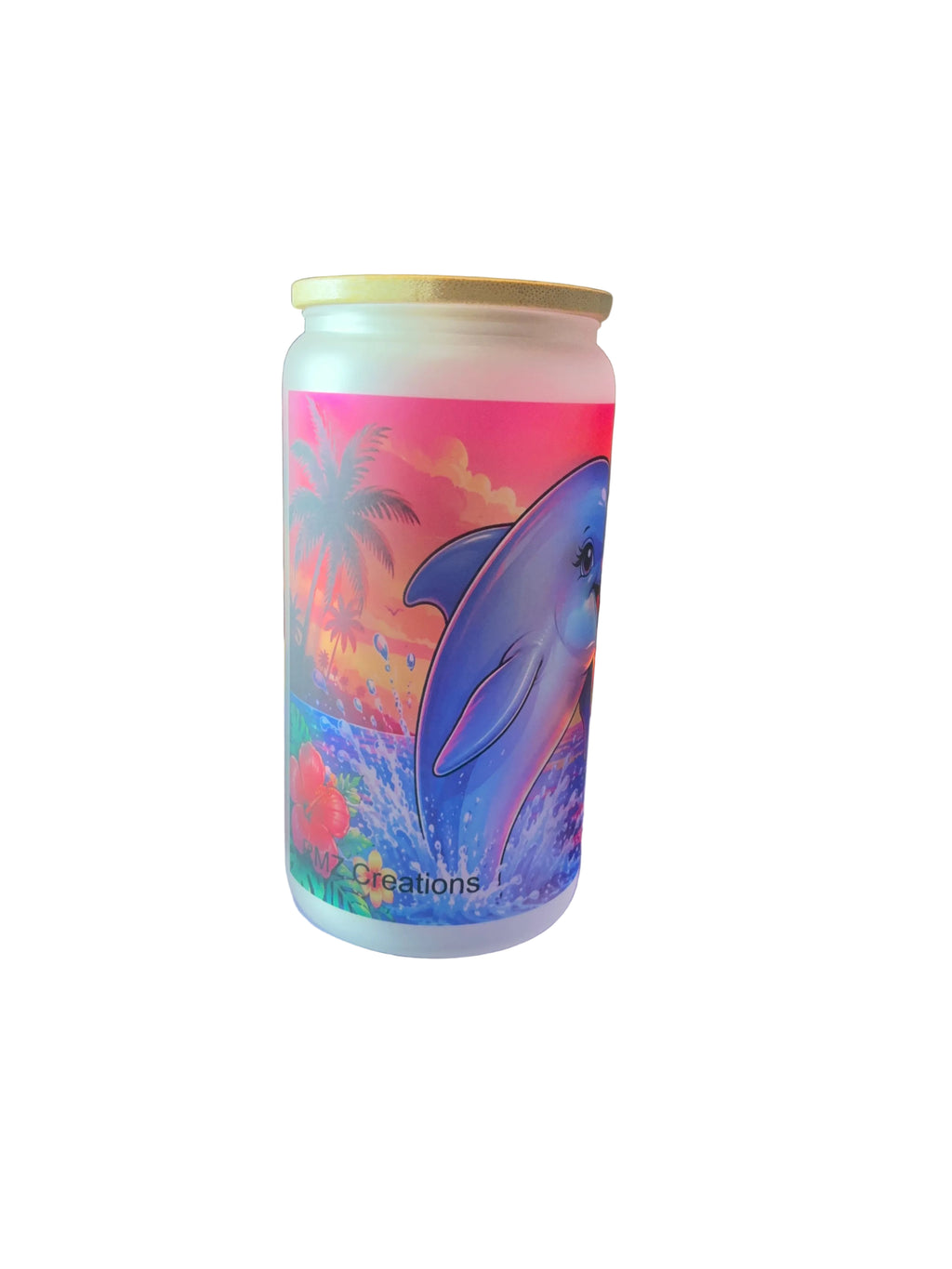 Good Vibes Only 16oz Glass Cup with Bamboo Lid and Straw