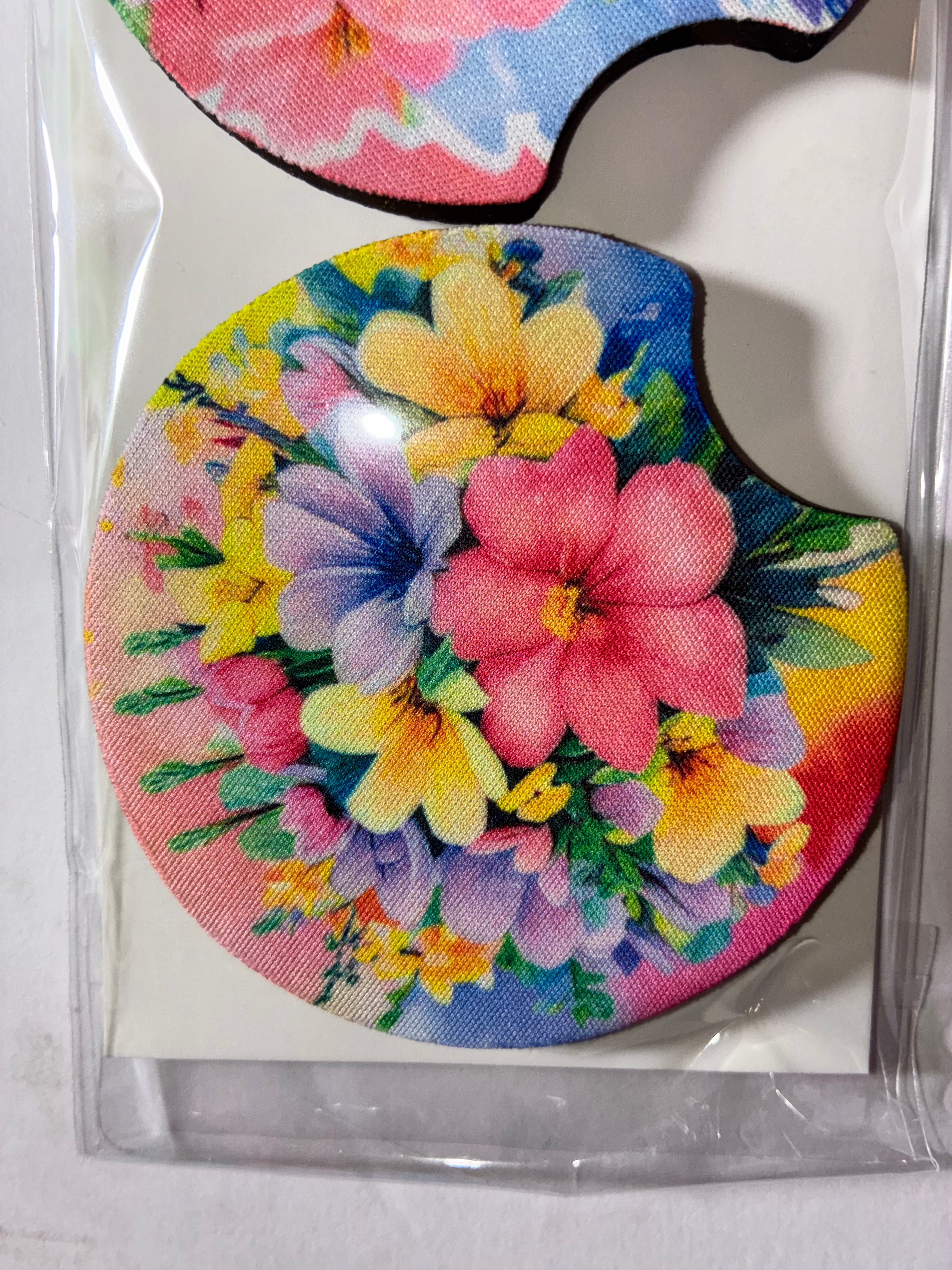 Flower bouquet car coasters