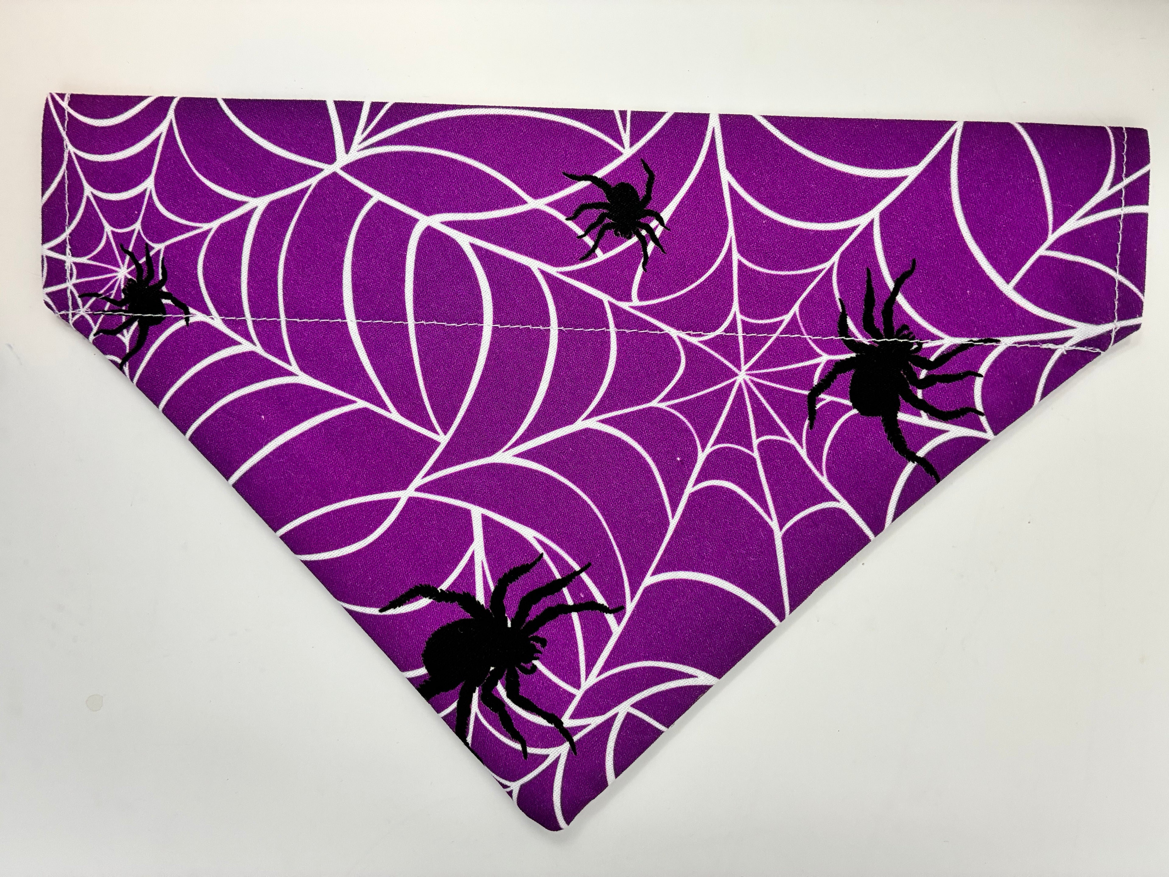 Purple Spider Pet Bandana - Size Medium