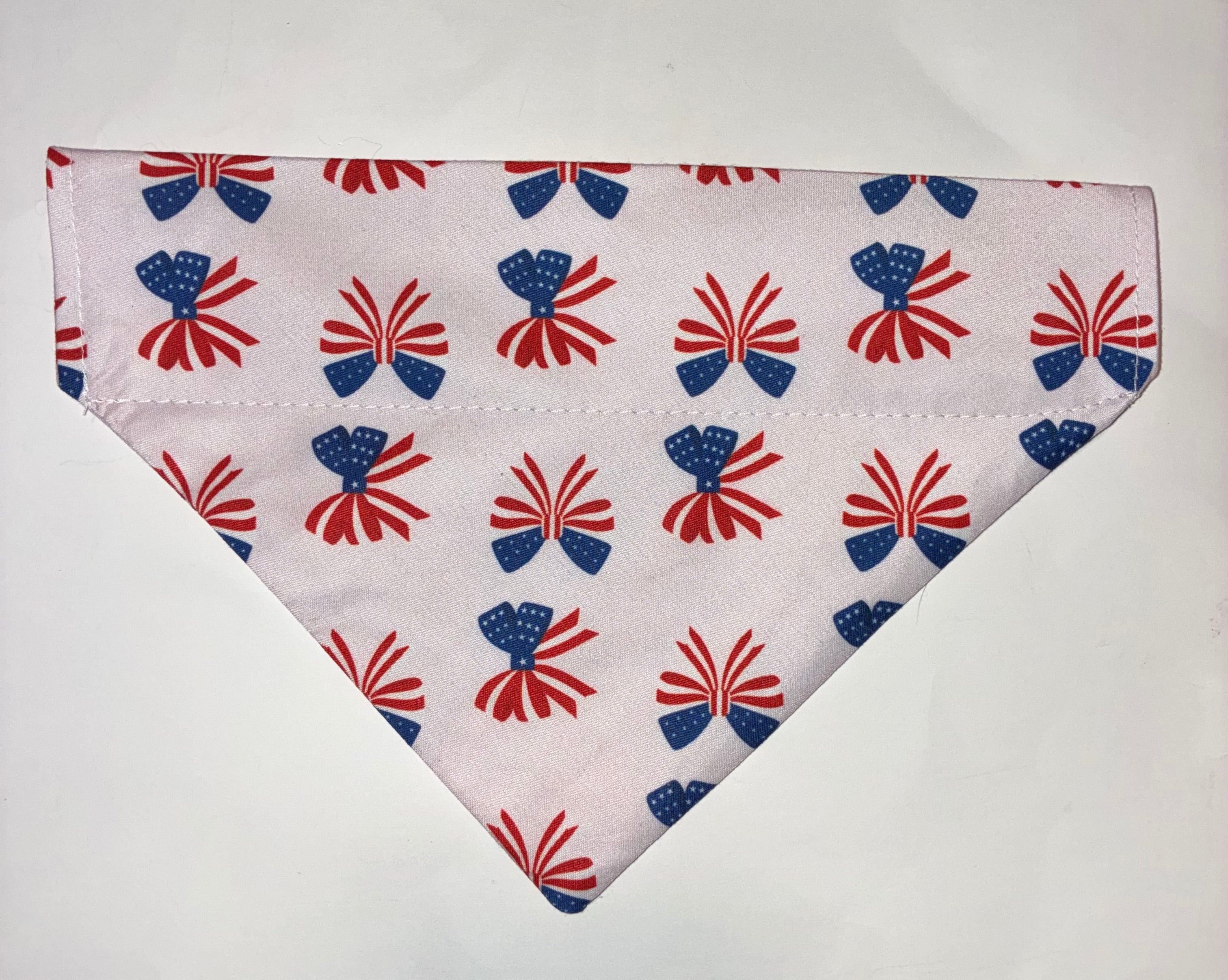 Patriotic Bow Pet Bandana - Size Medium