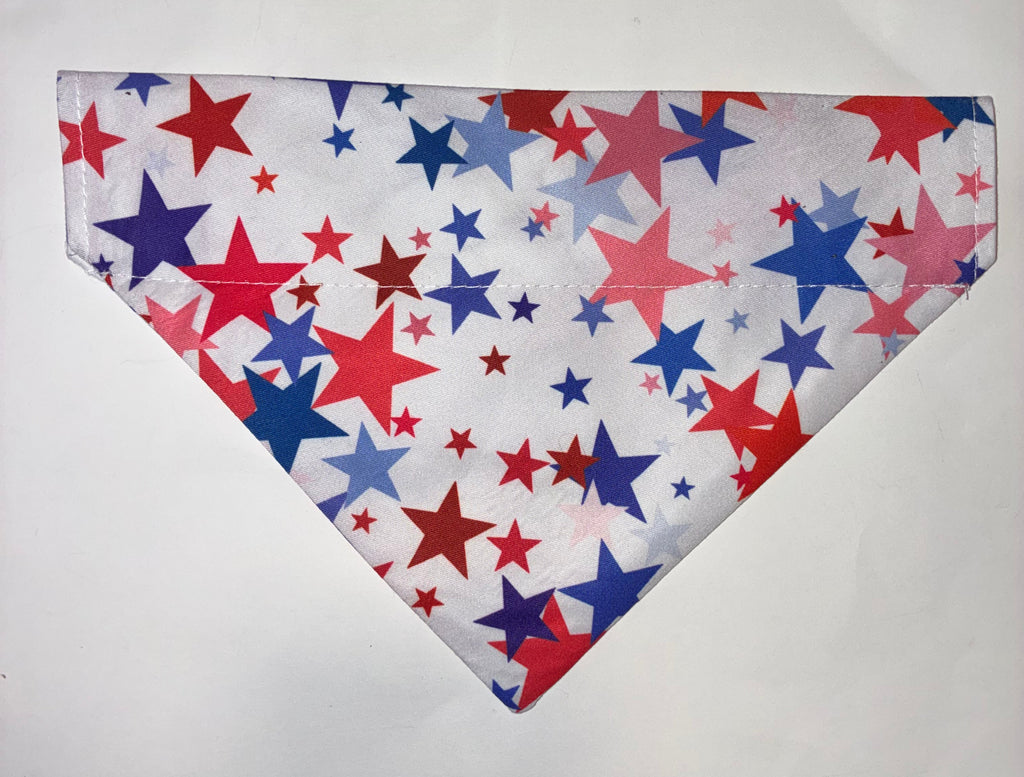Red, White and Blue Stars Pet Bandana - Size Medium