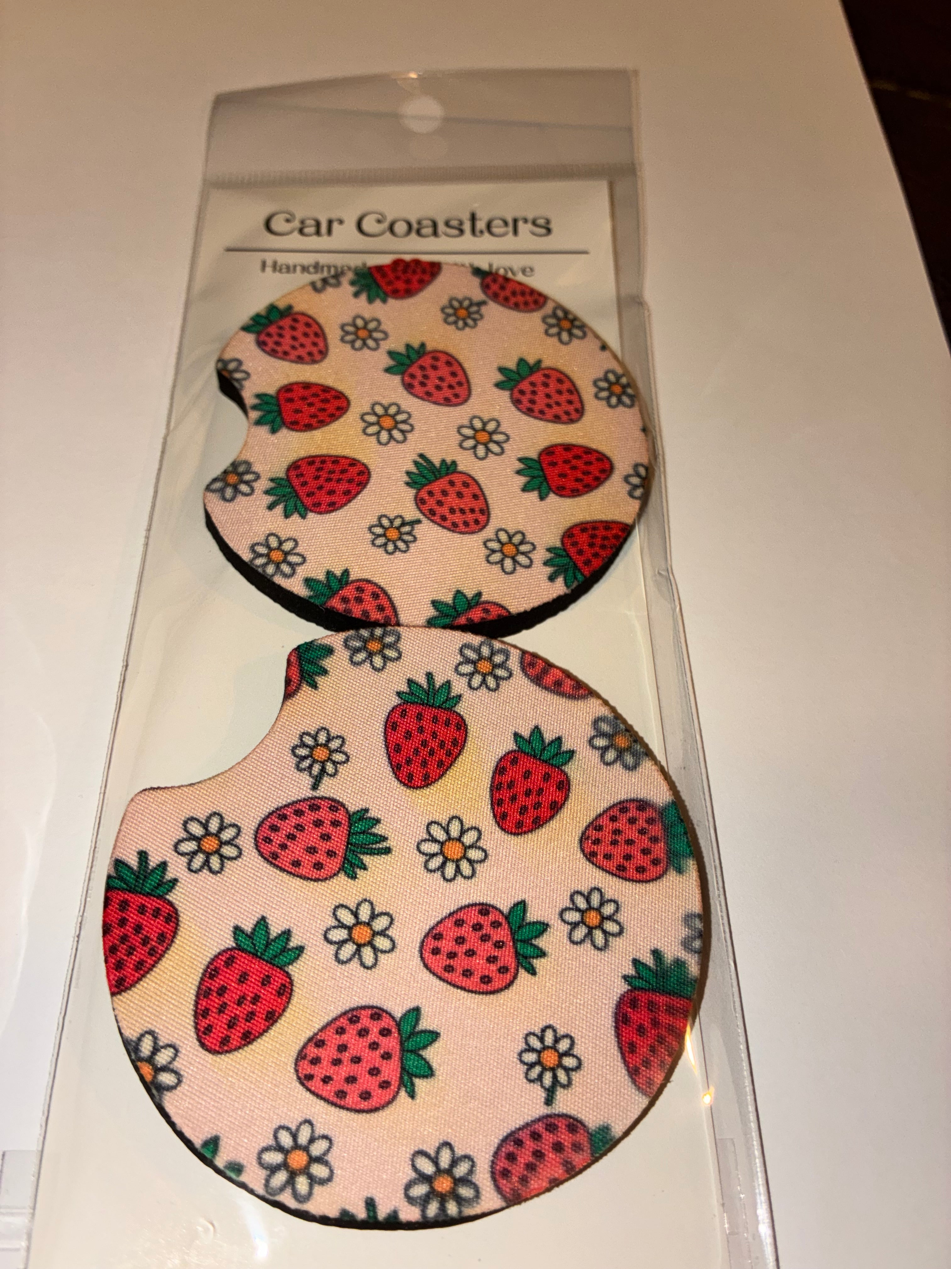 Strawberry #1 car coasters