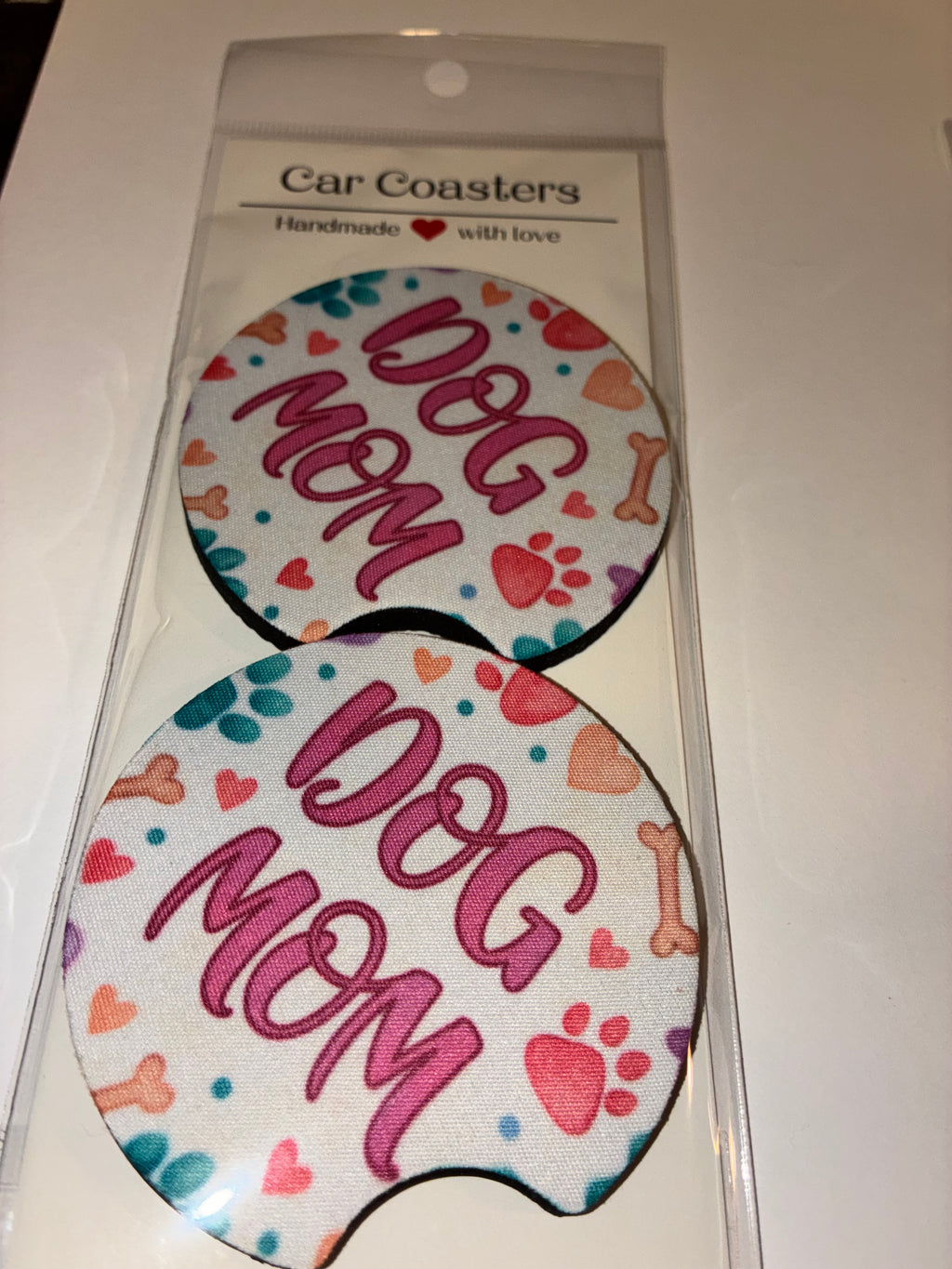 Dog mom car coasters