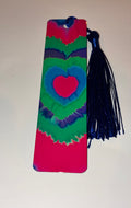 Tie Dye Heart Bookmark