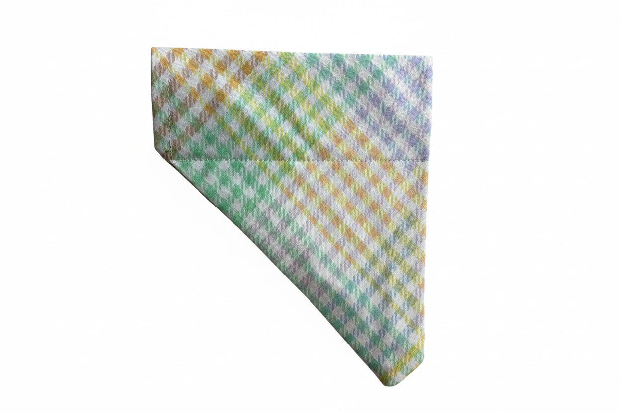 Plaid Easter Pet Bandana - Size Medium