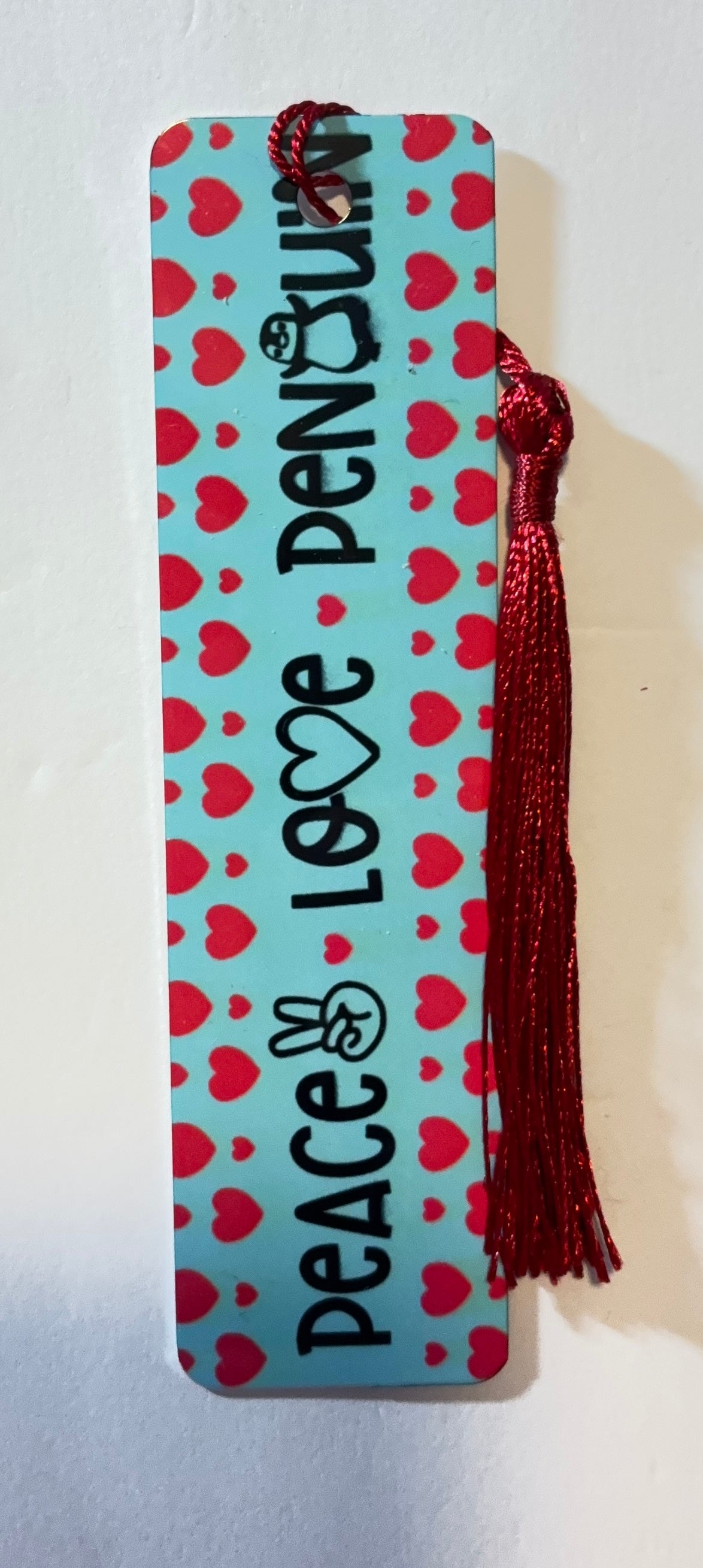 Peace Love Penguins Bookmark