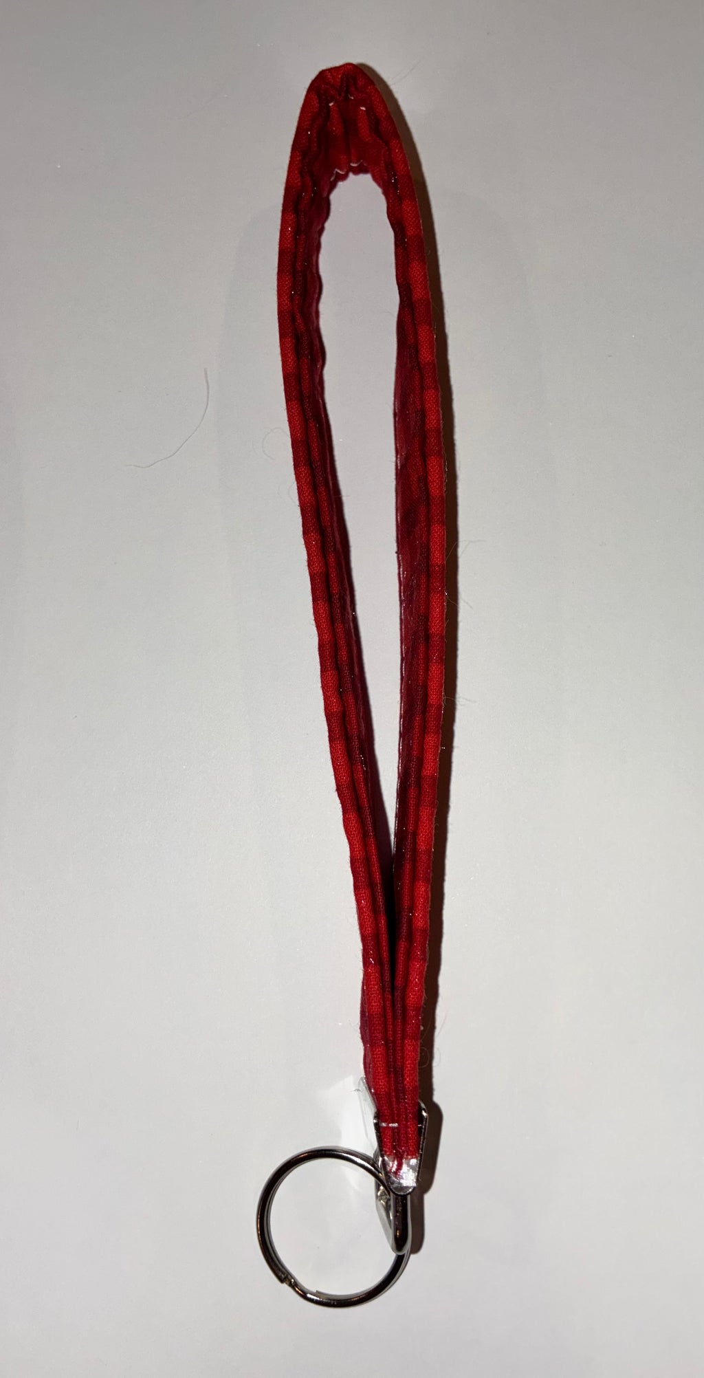 Red plaid wristlet keychain